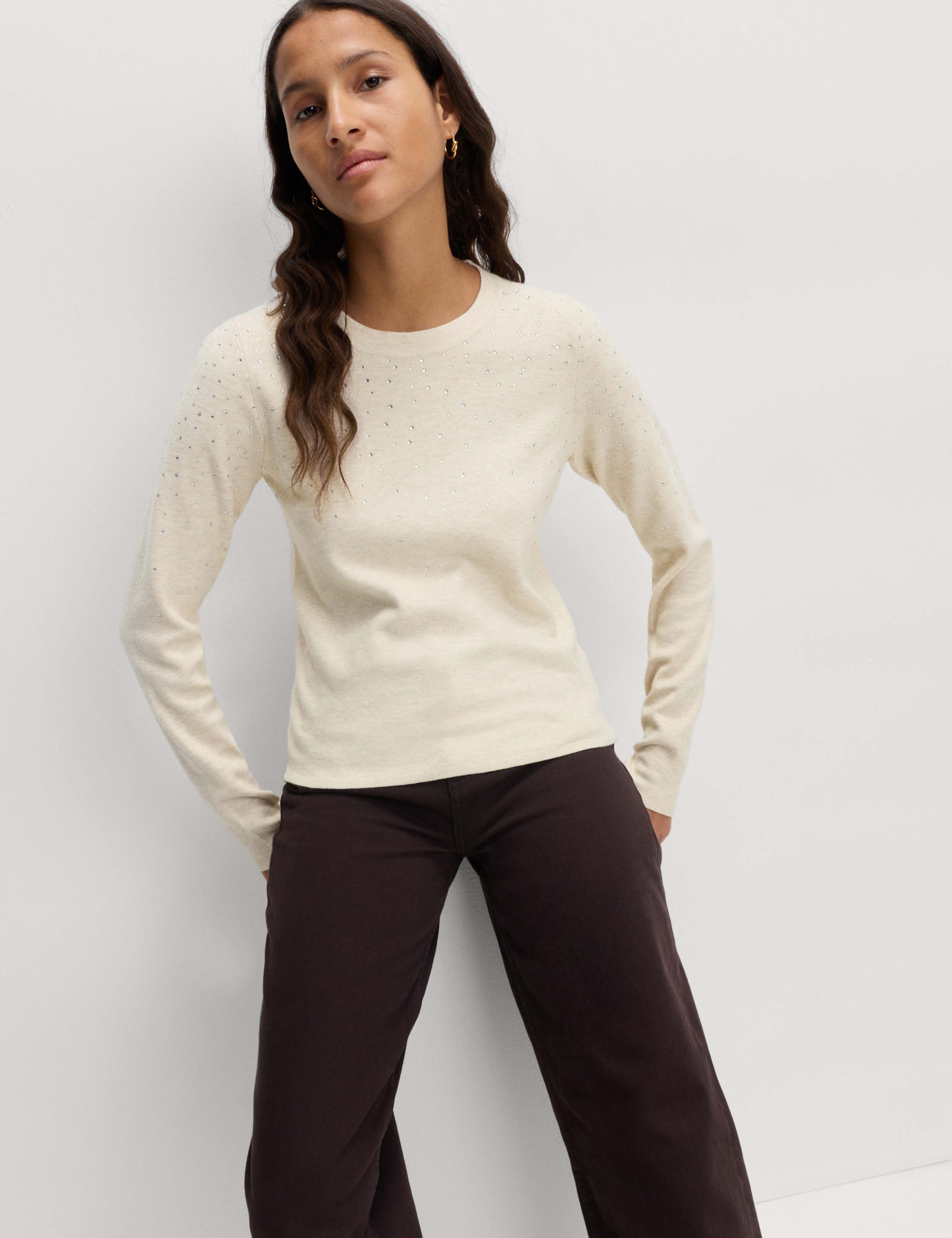 Embellished Crew Neck Jumper