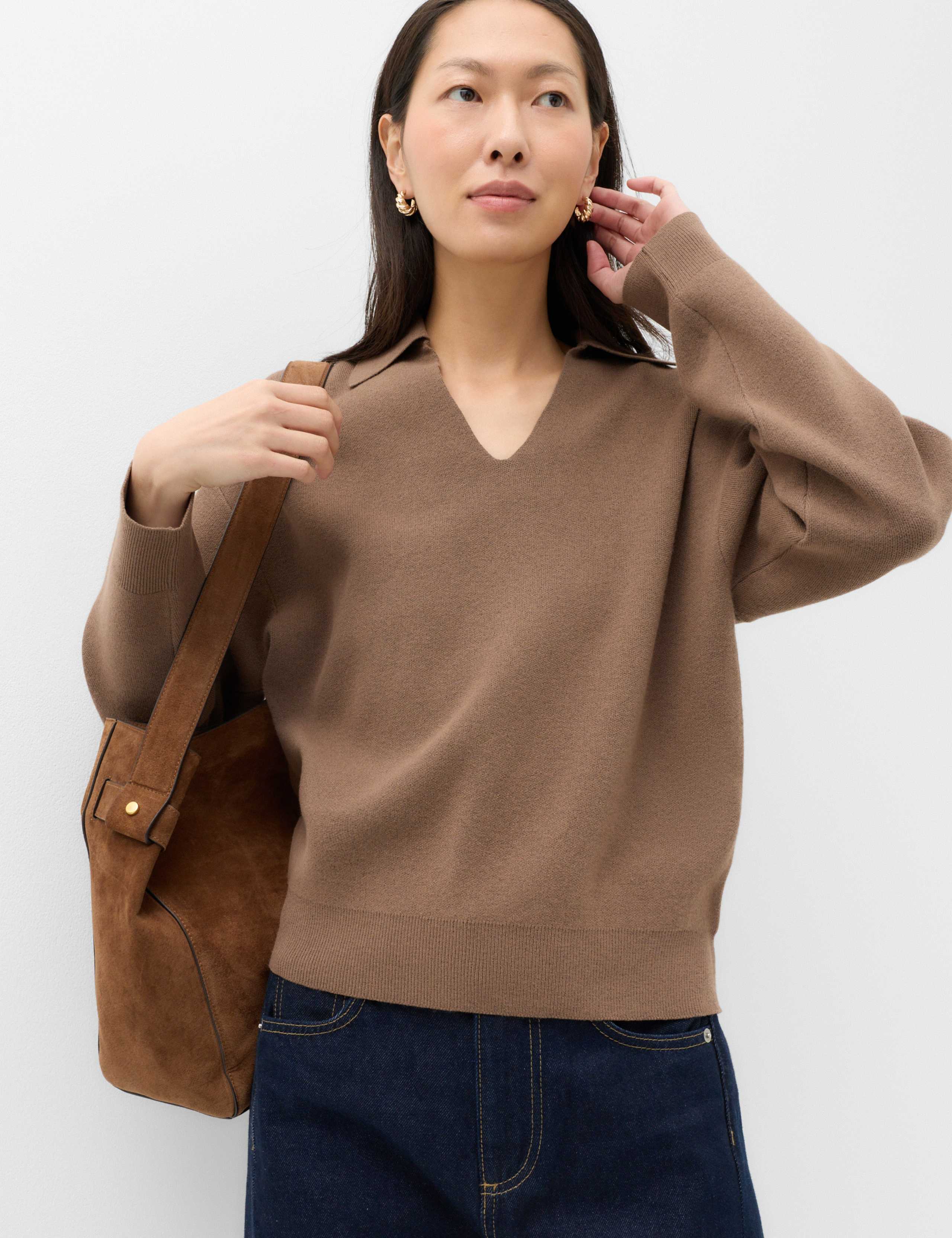 Soft Touch Polo Neck Relaxed Jumper