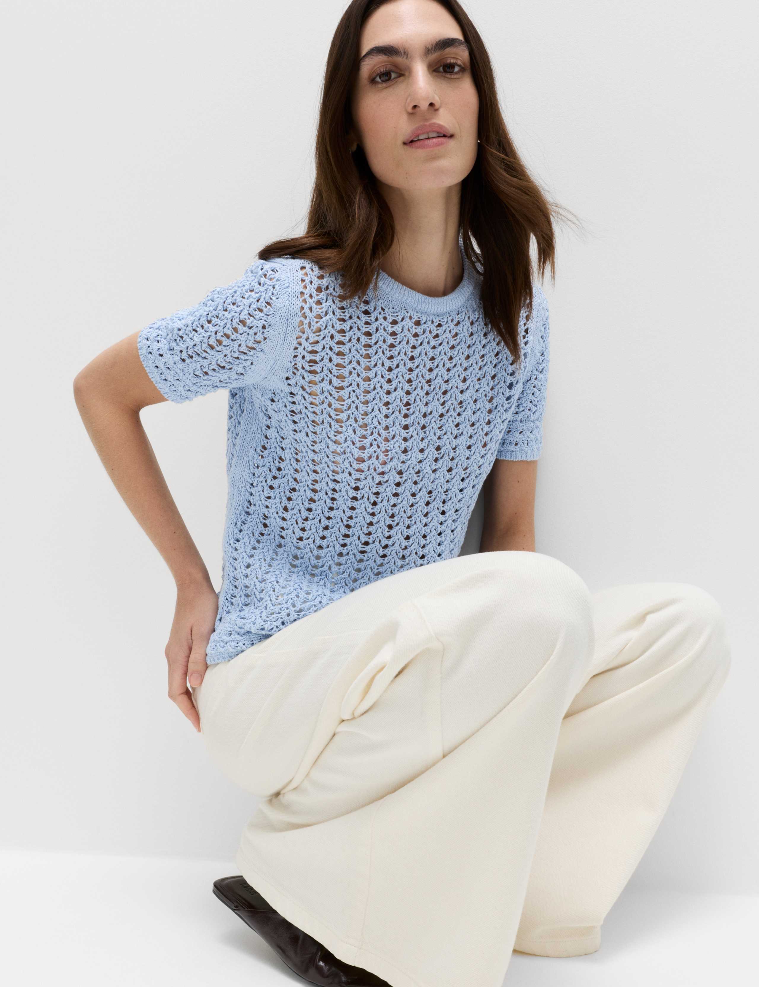 Cotton Rich Textured Knitted Top