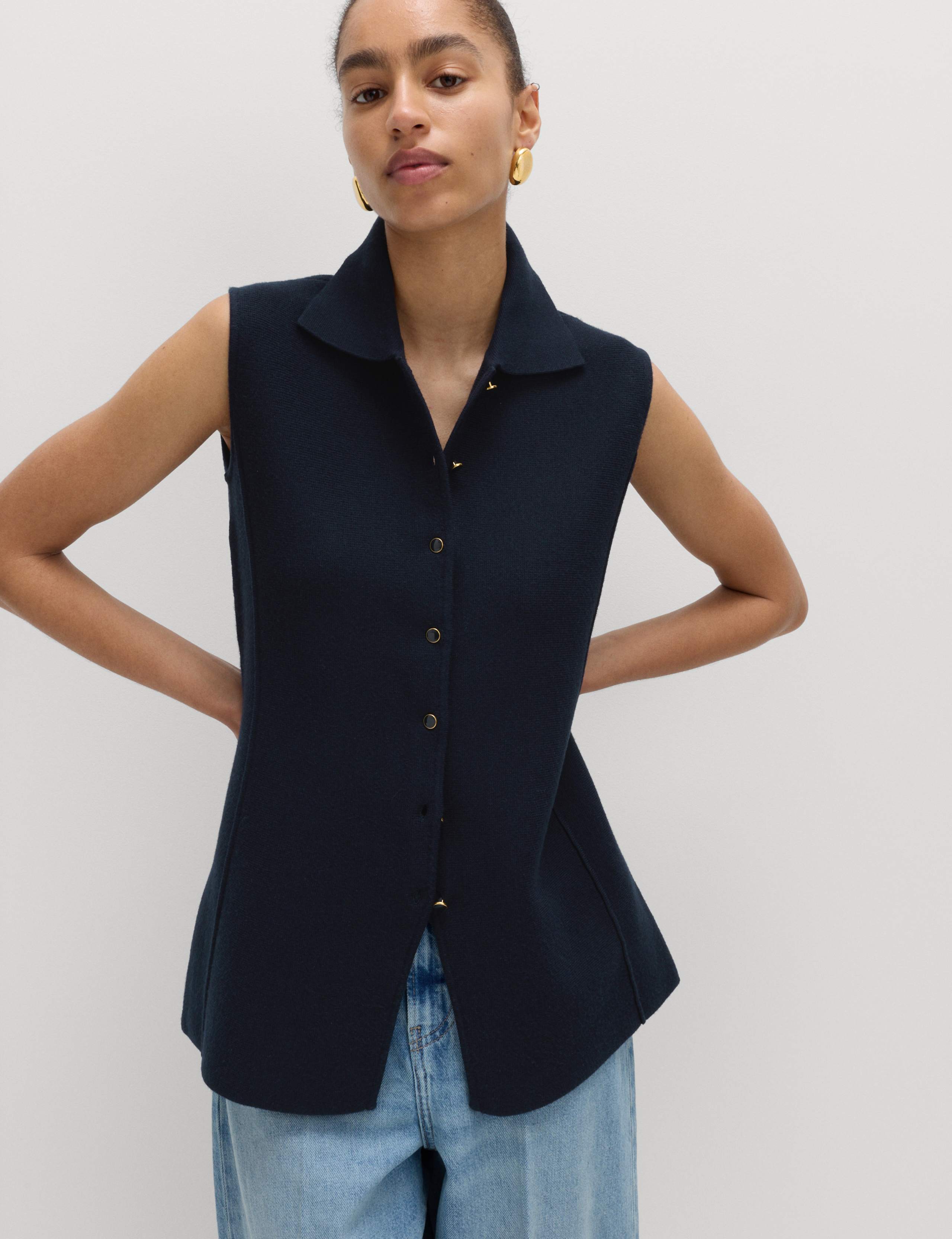 Soft Touch Longline Knitted Waistcoat