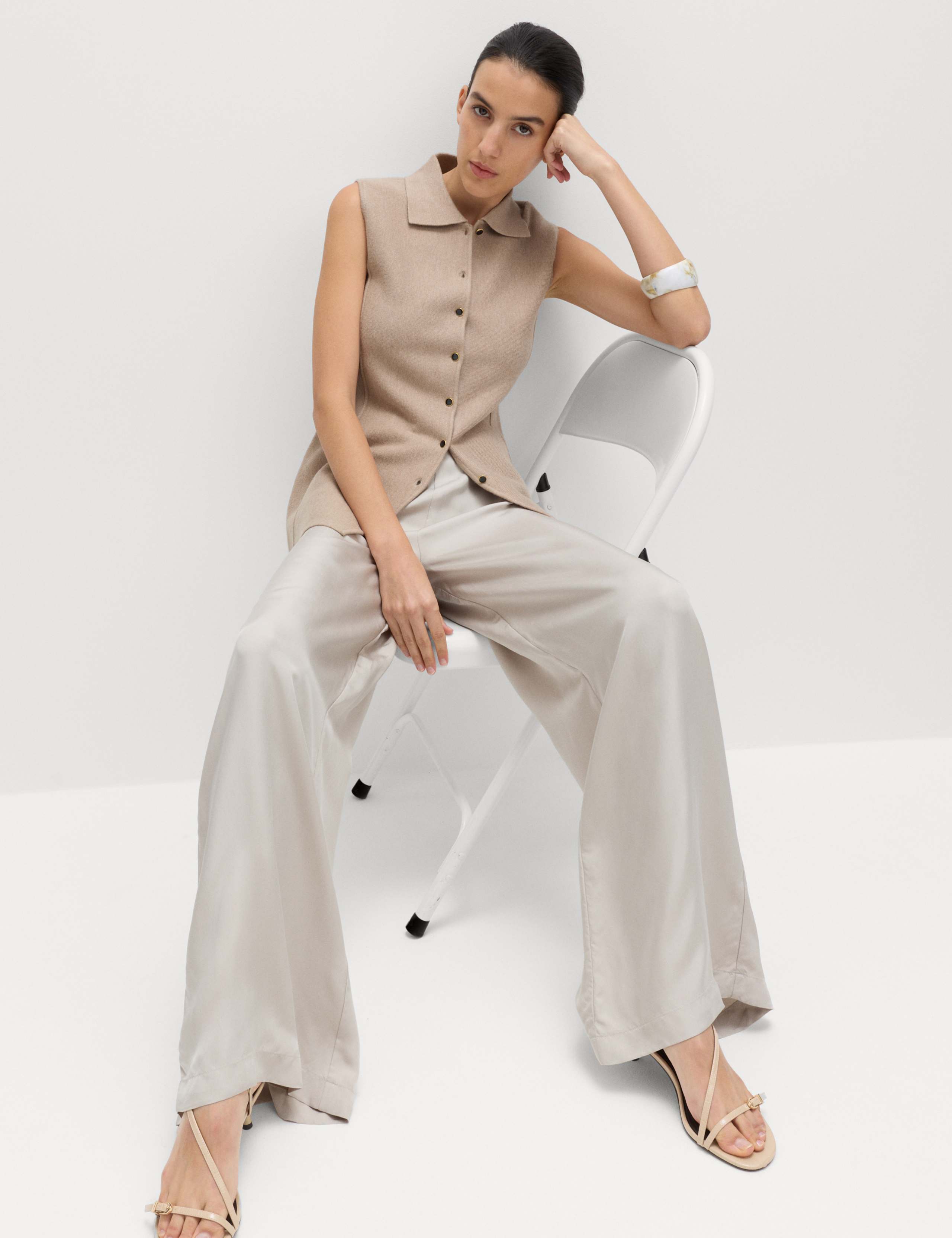 Soft Touch Longline Knitted Waistcoat