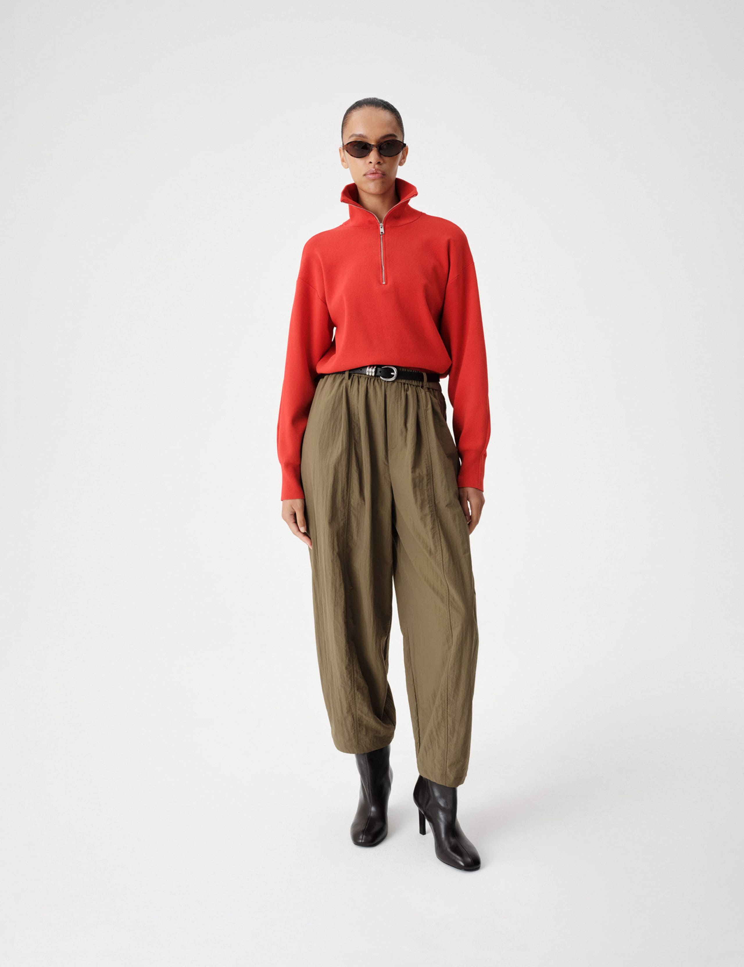 Funnel Neck Half Zip Jumper