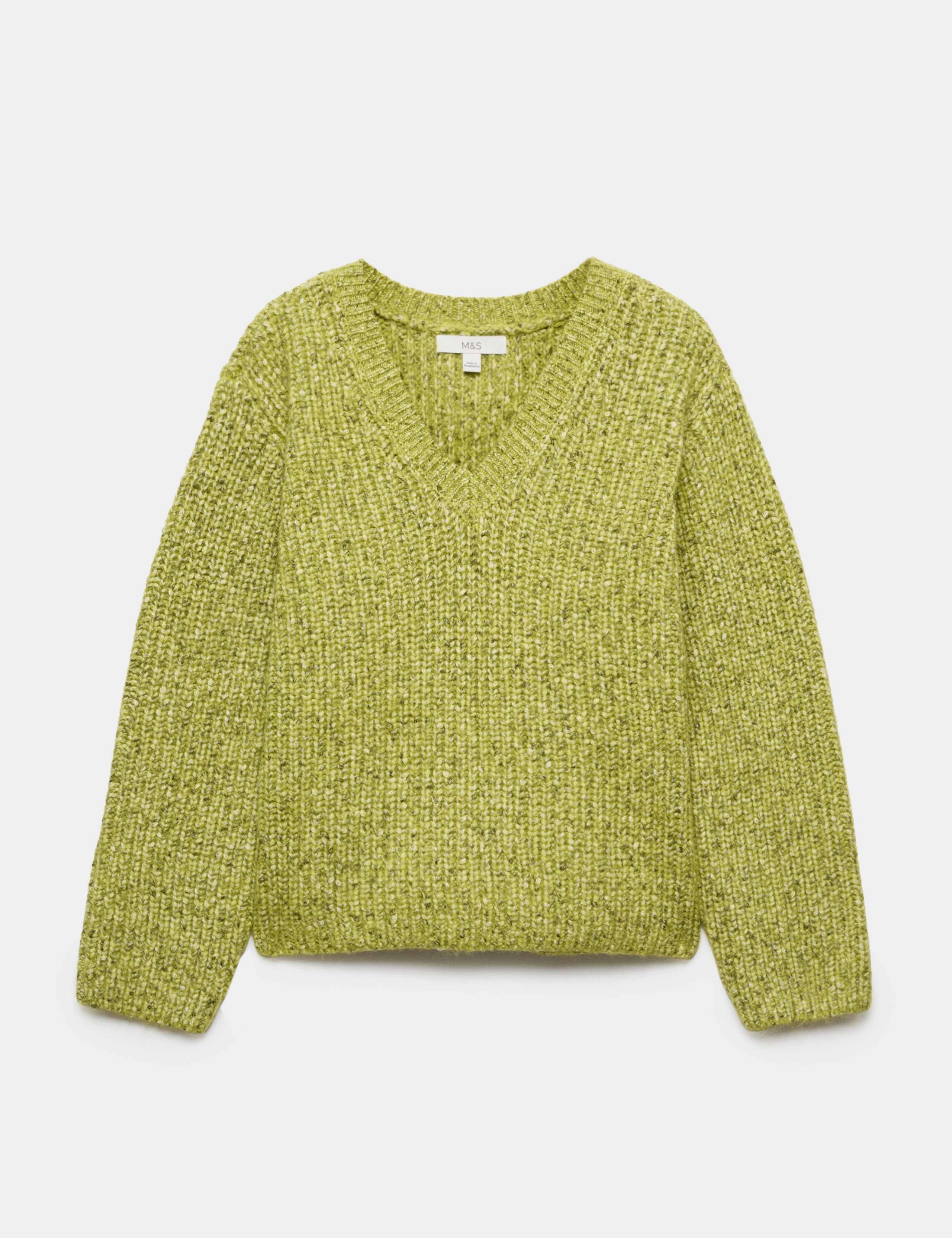Textured V Neck Jumper