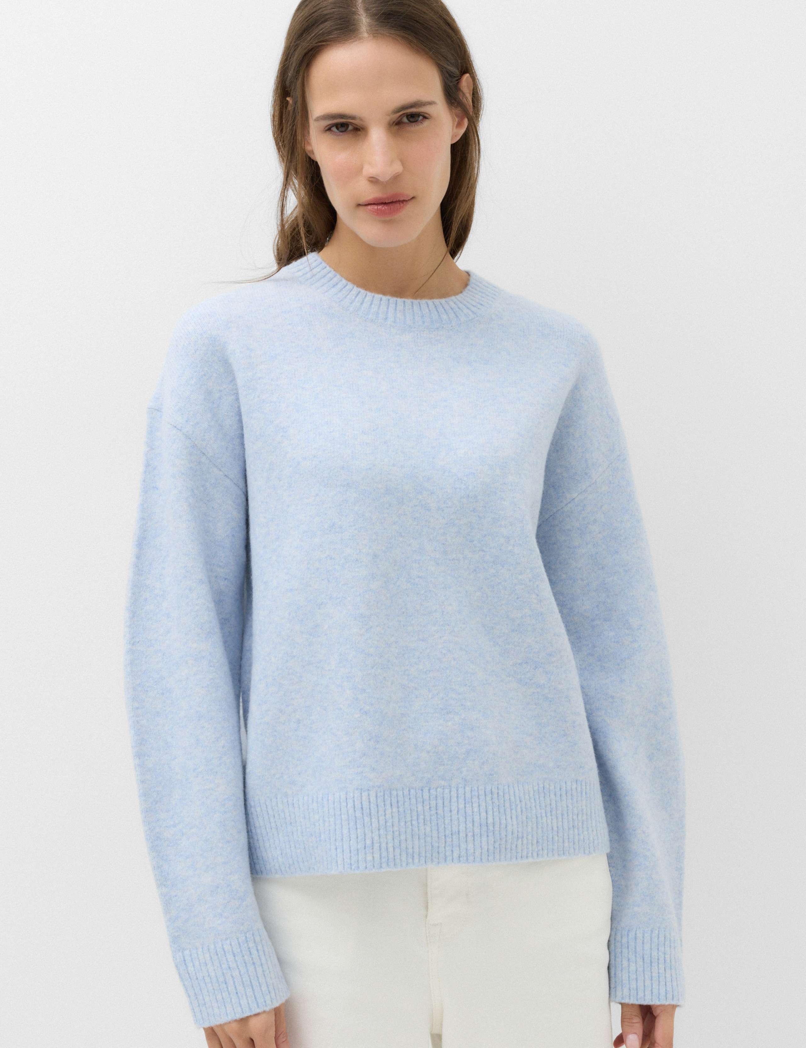 Crew Neck Relaxed Jumper with Wool