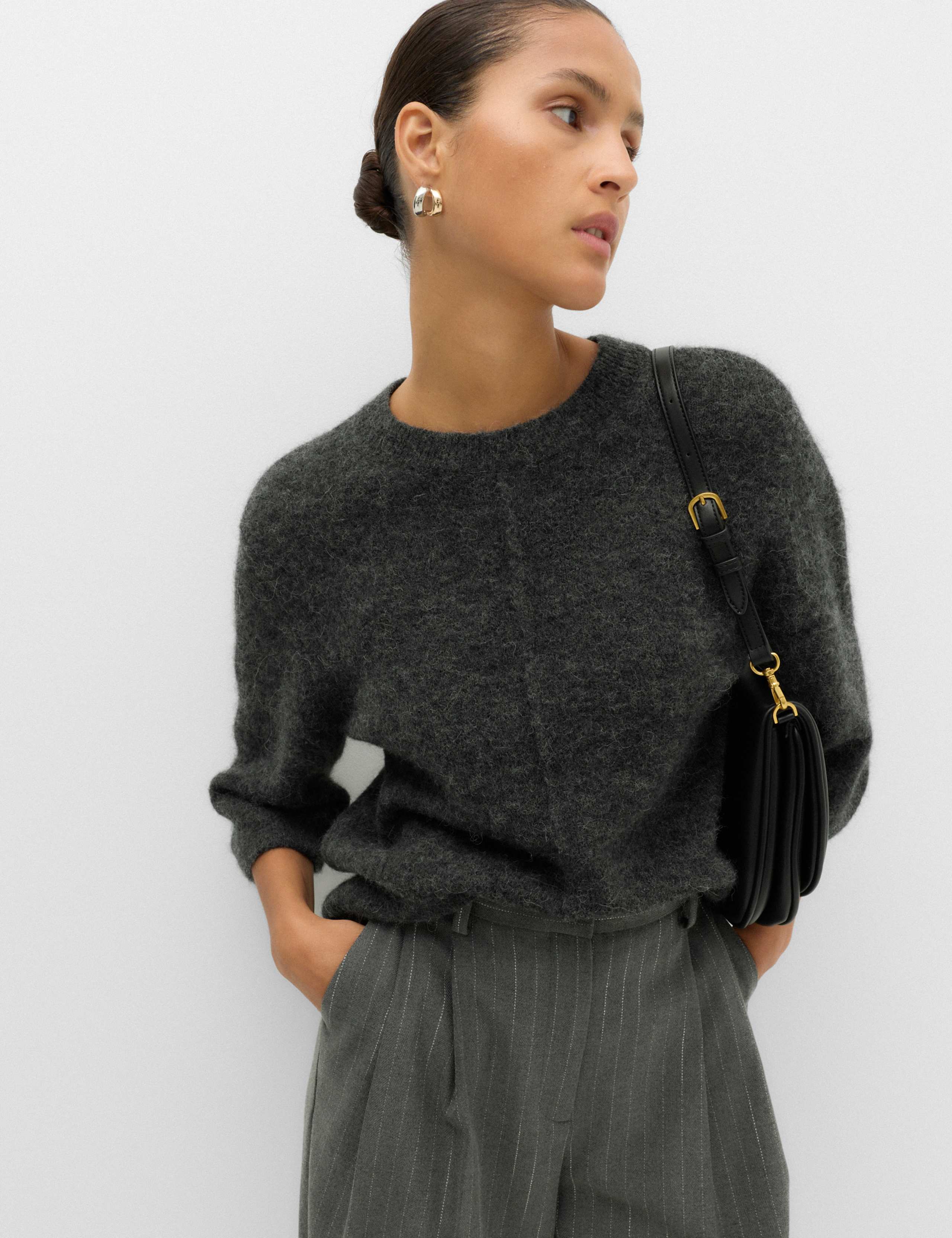 Wool Alpaca Blend Relaxed Knitted Top