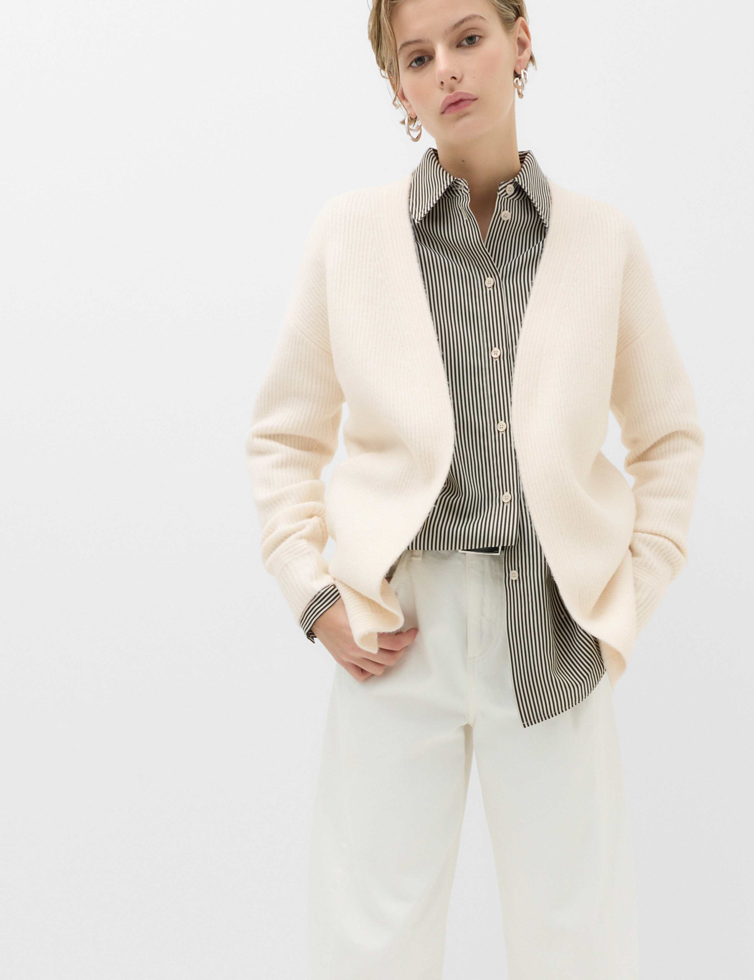 Edge To Edge Longline Cardigan With Wool