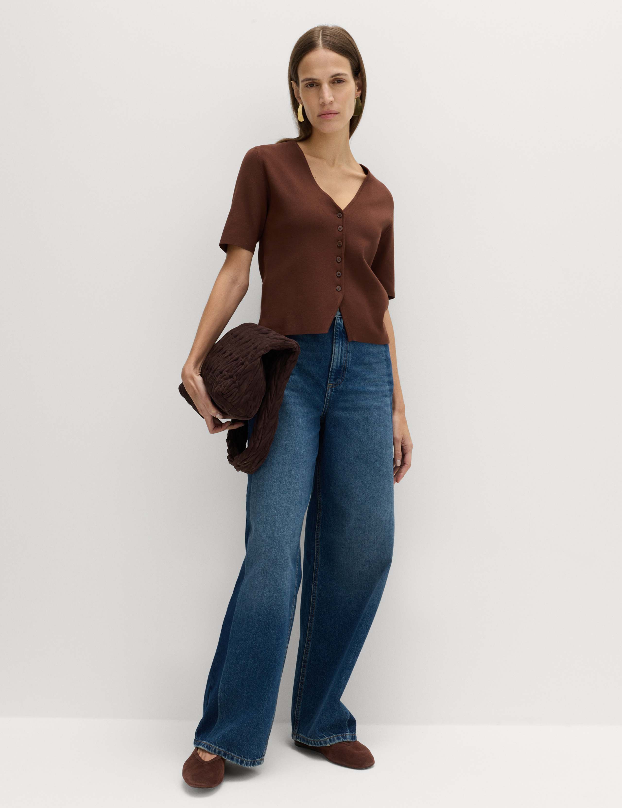 V-Neck Button Through Slim Fit Cardigan