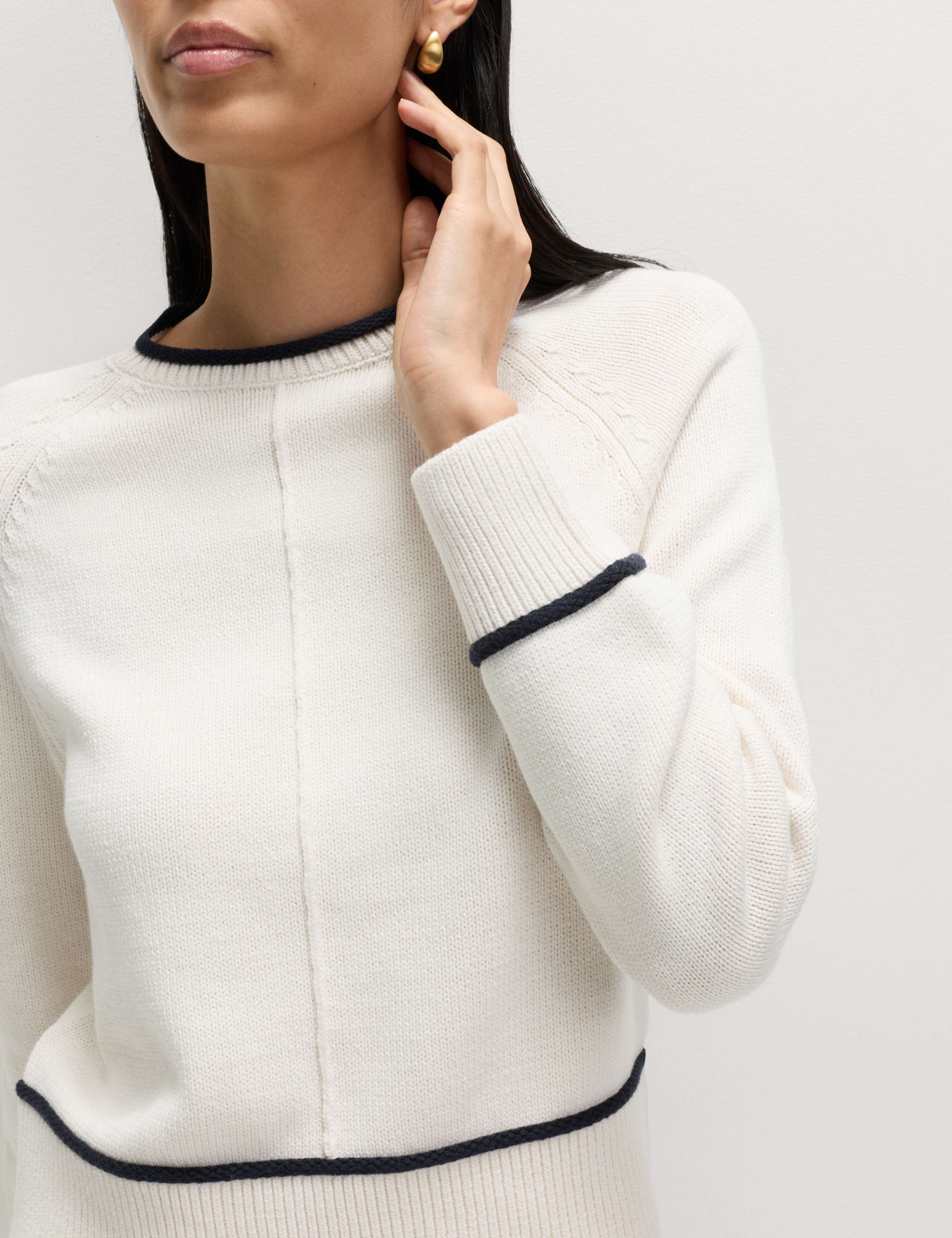 Cotton Rich Tipped Detail Jumper