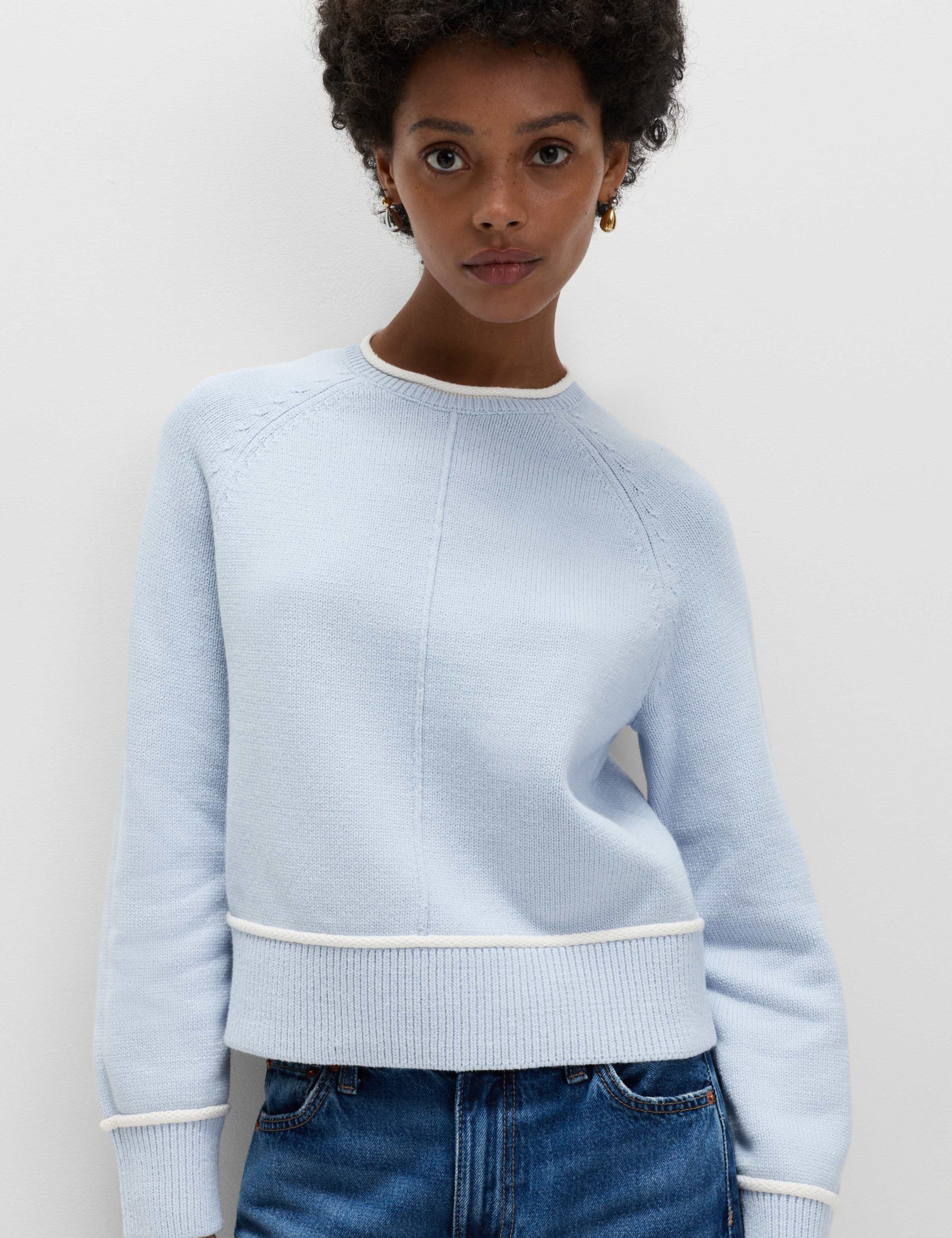 Cotton Rich Tipped Detail Jumper