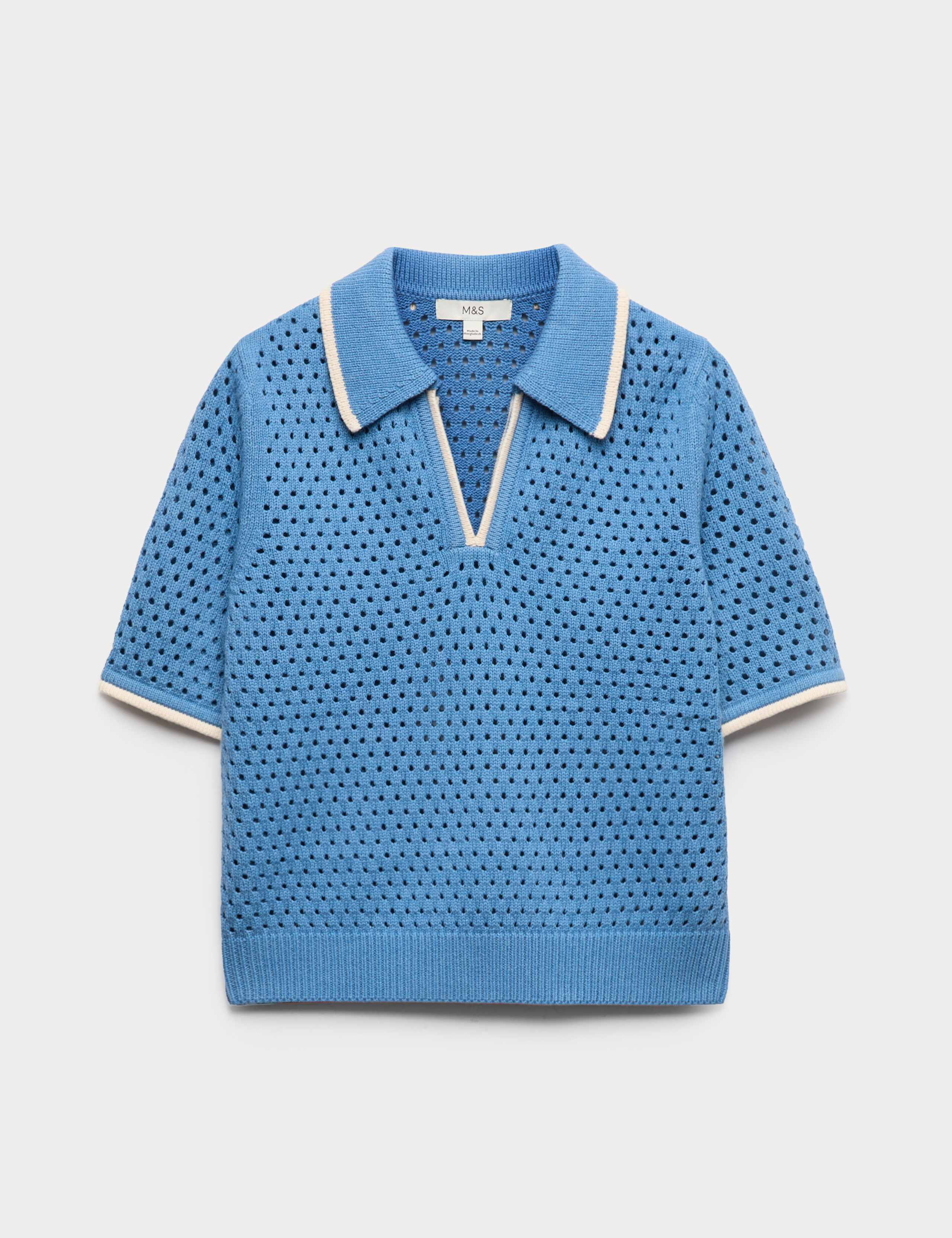 Cotton Rich Textured Cropped Knitted Top