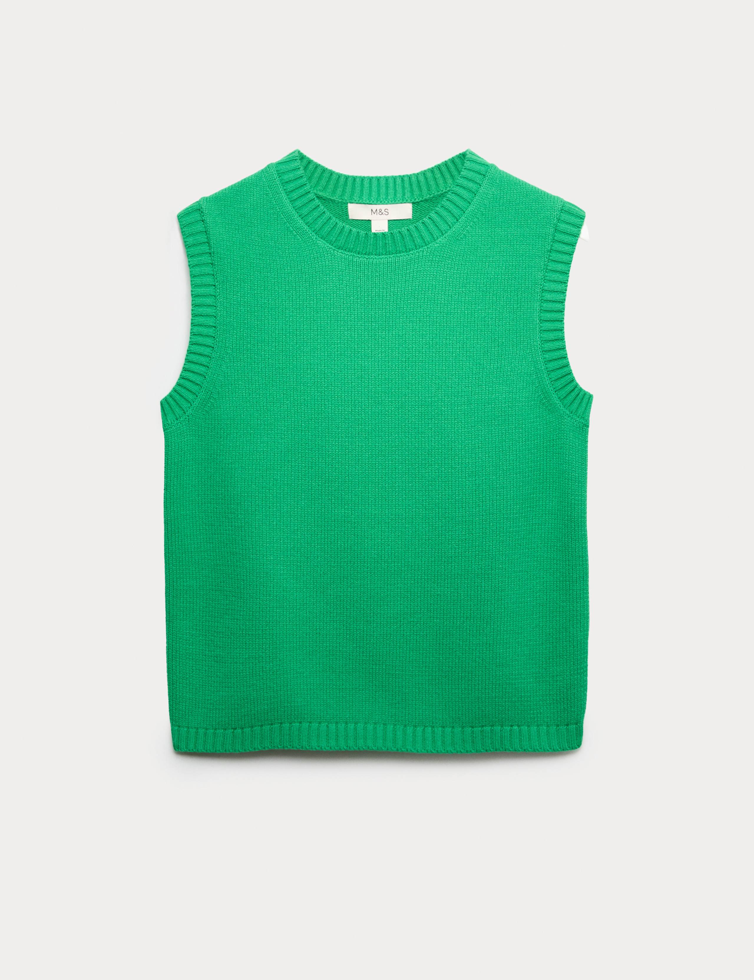 Cotton Rich Slim Fit Knitted Vest