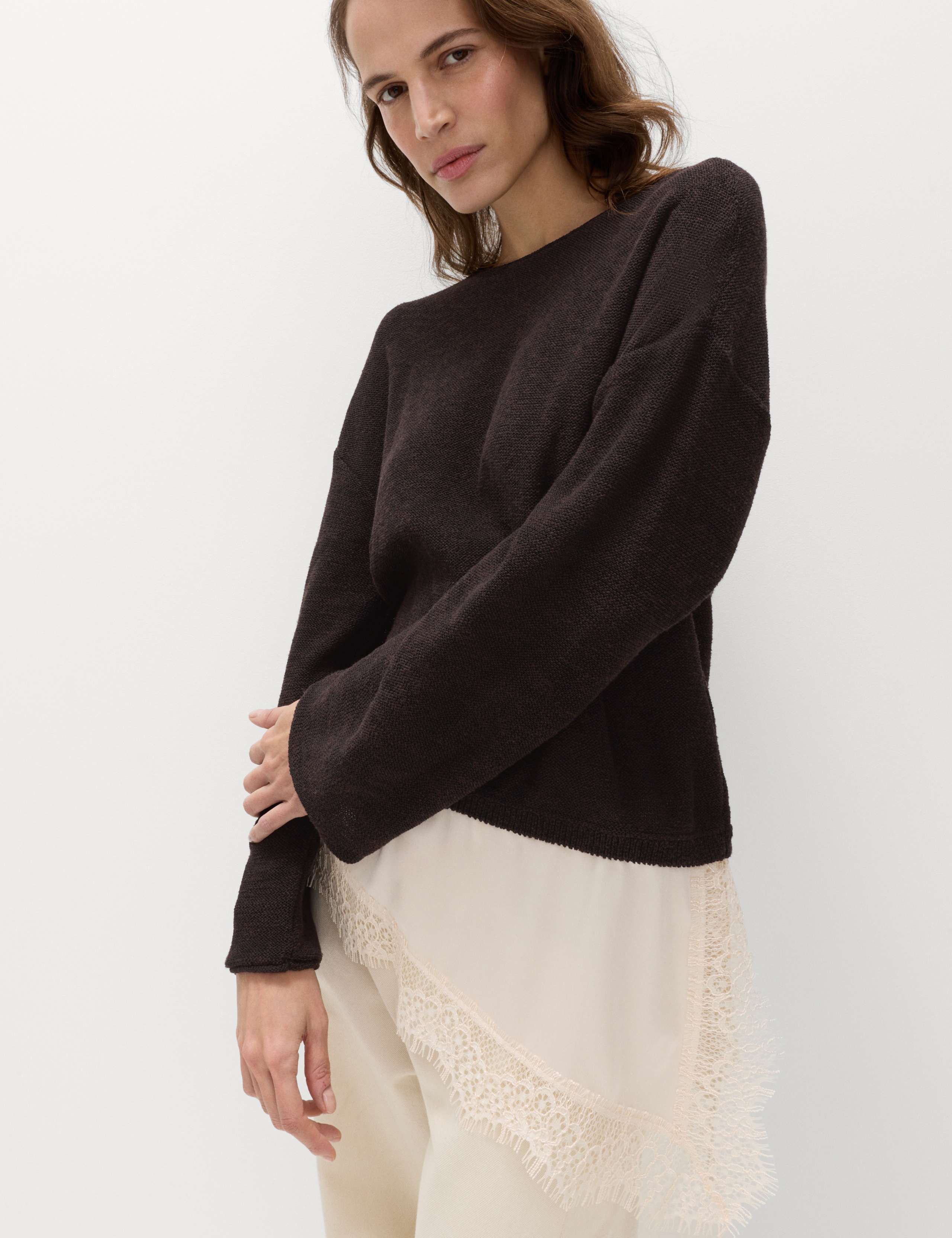 Cotton Blend Lace Detail Jumper