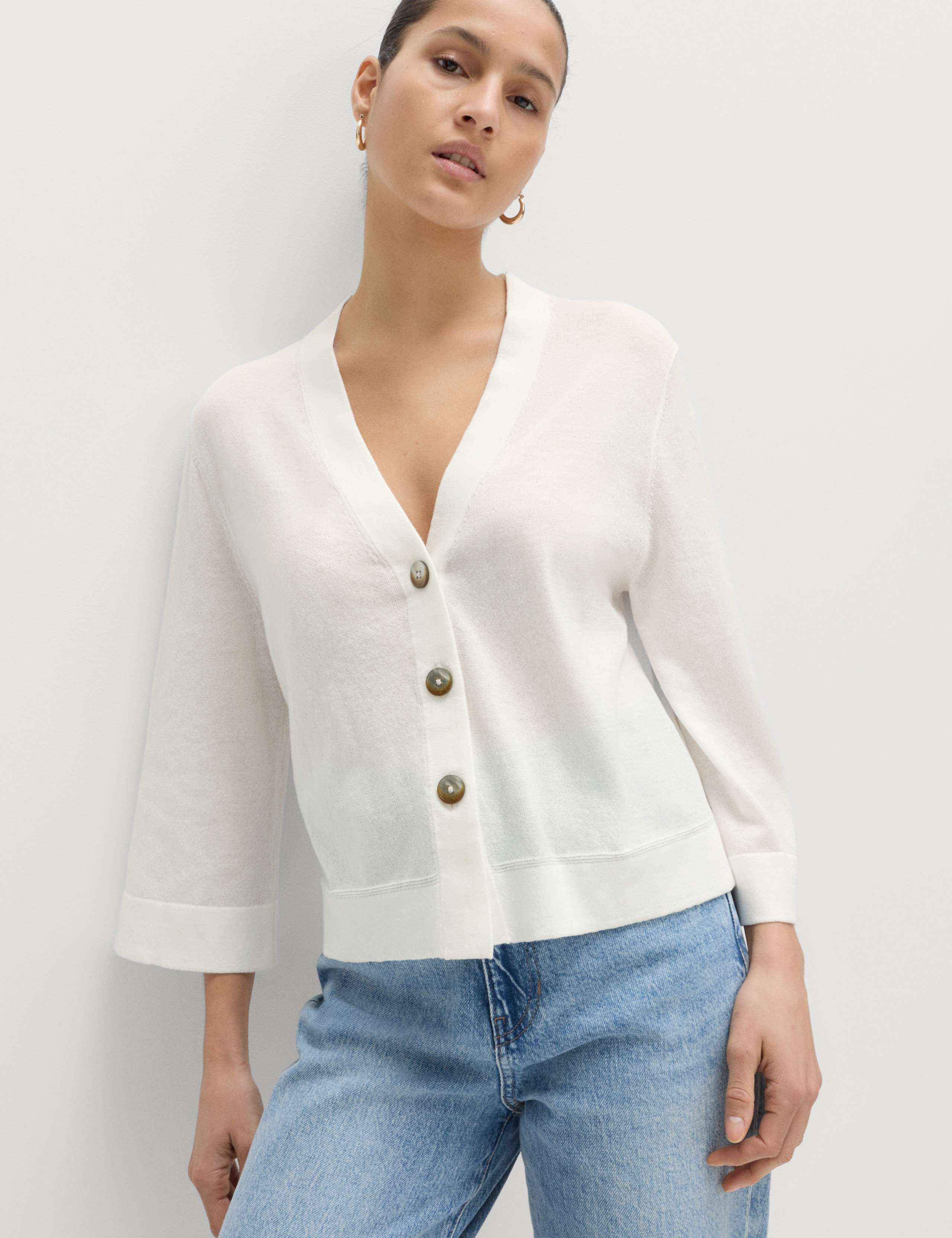 Wide Sleeve Short Length Cardigan