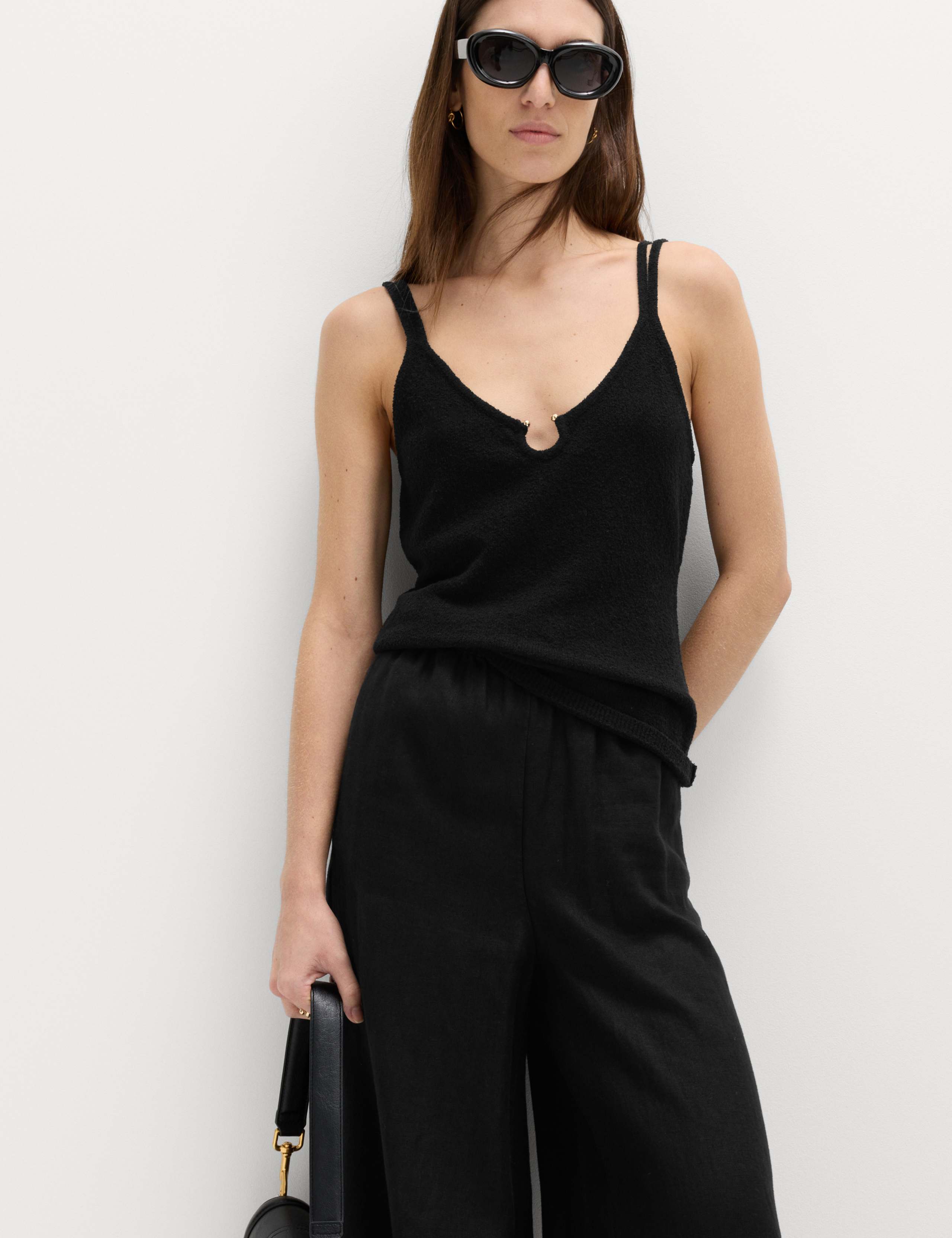 Cotton Rich Keyhole Detail Knitted Vest