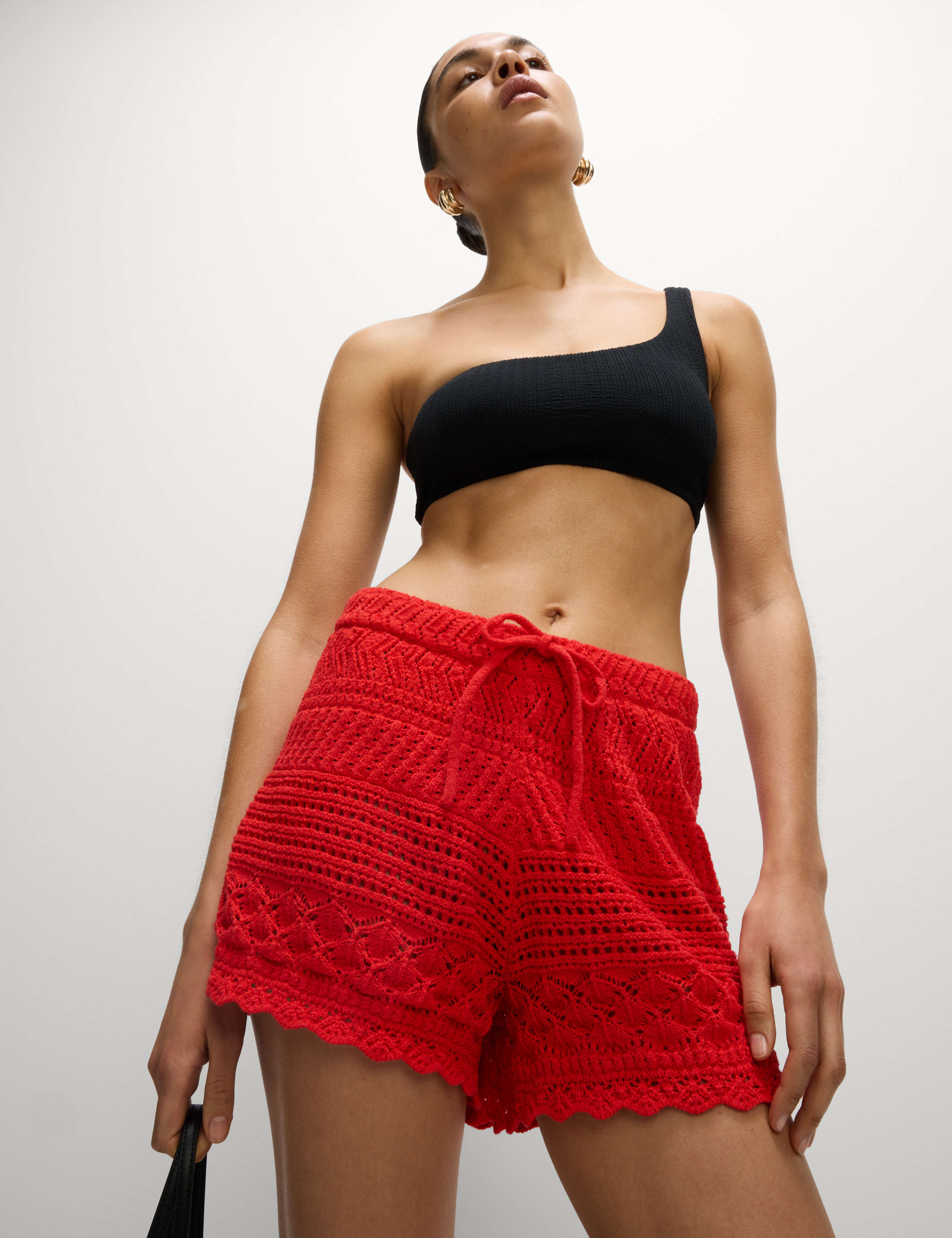 Cotton Blend Pointelle Shorts