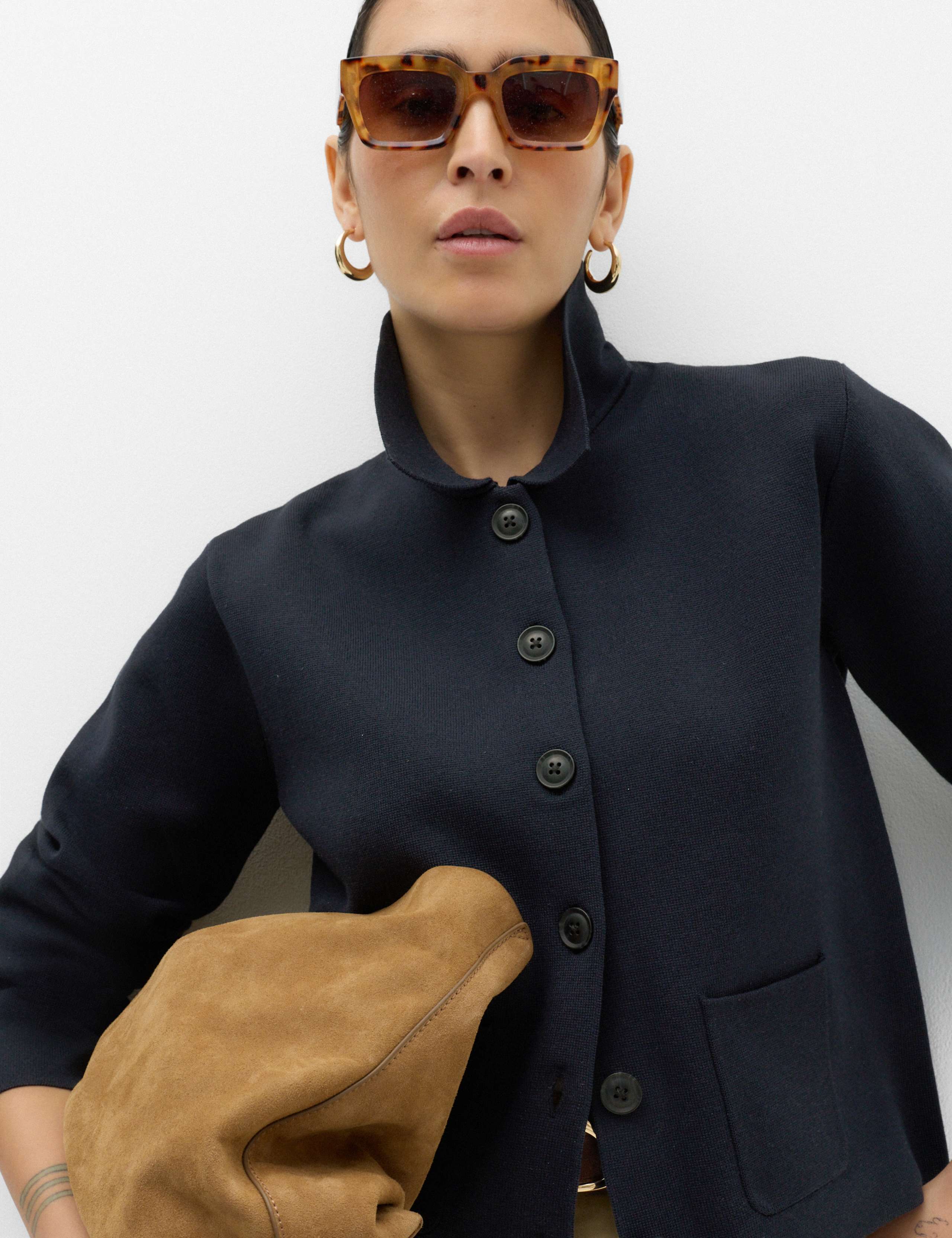 Wool Rich Collared Pocket Detail Jacket