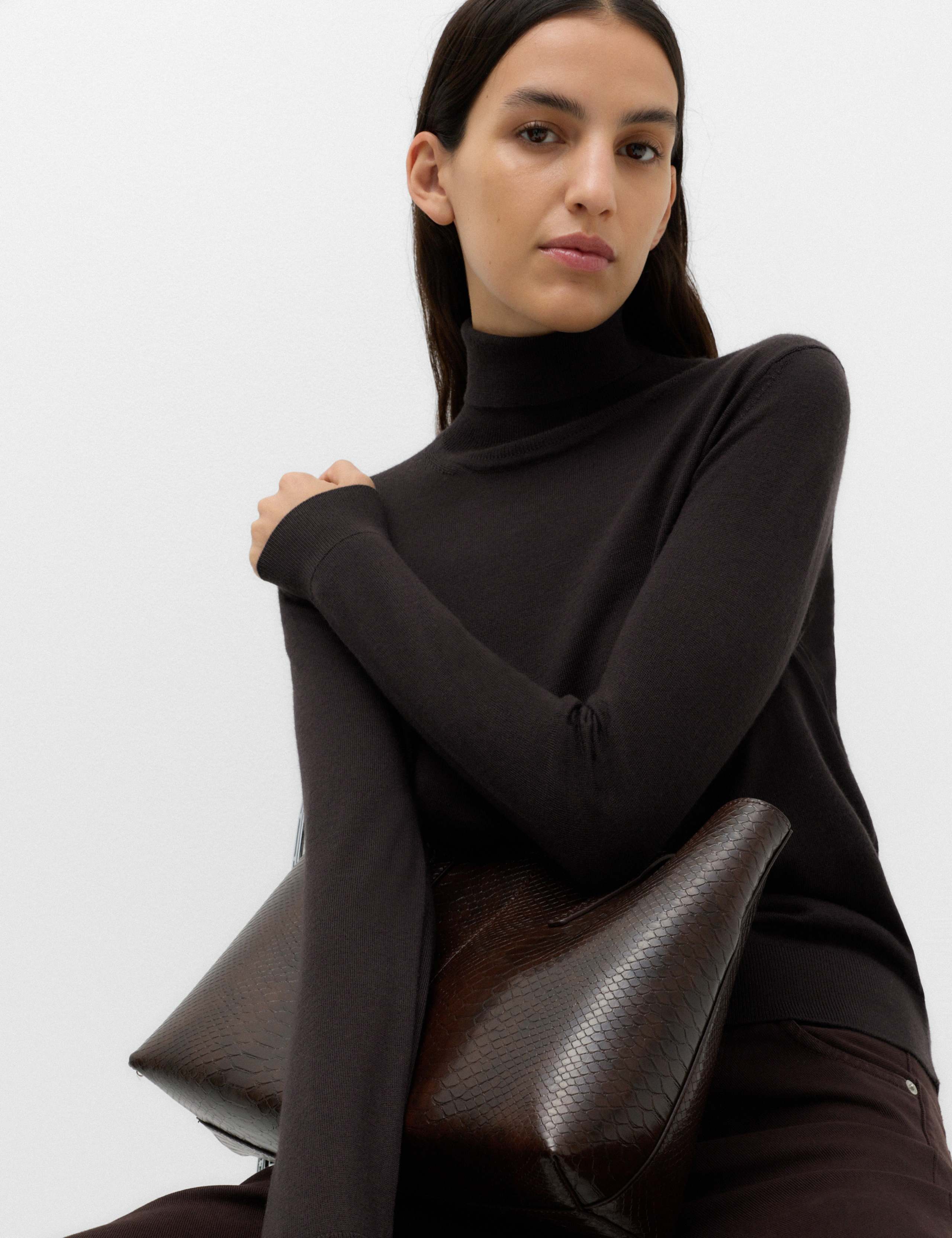Pure Merino Wool Roll Neck Jumper