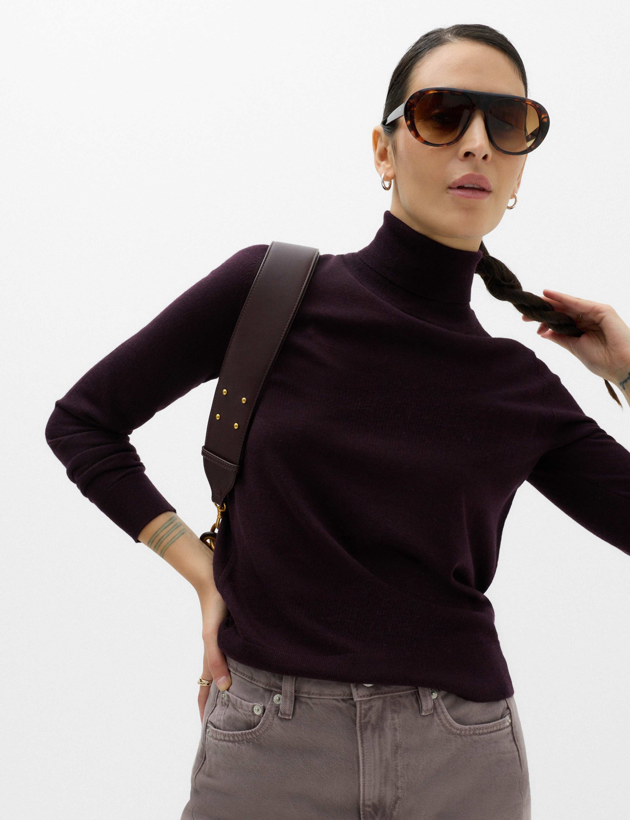 Pure Merino Wool Roll Neck Jumper