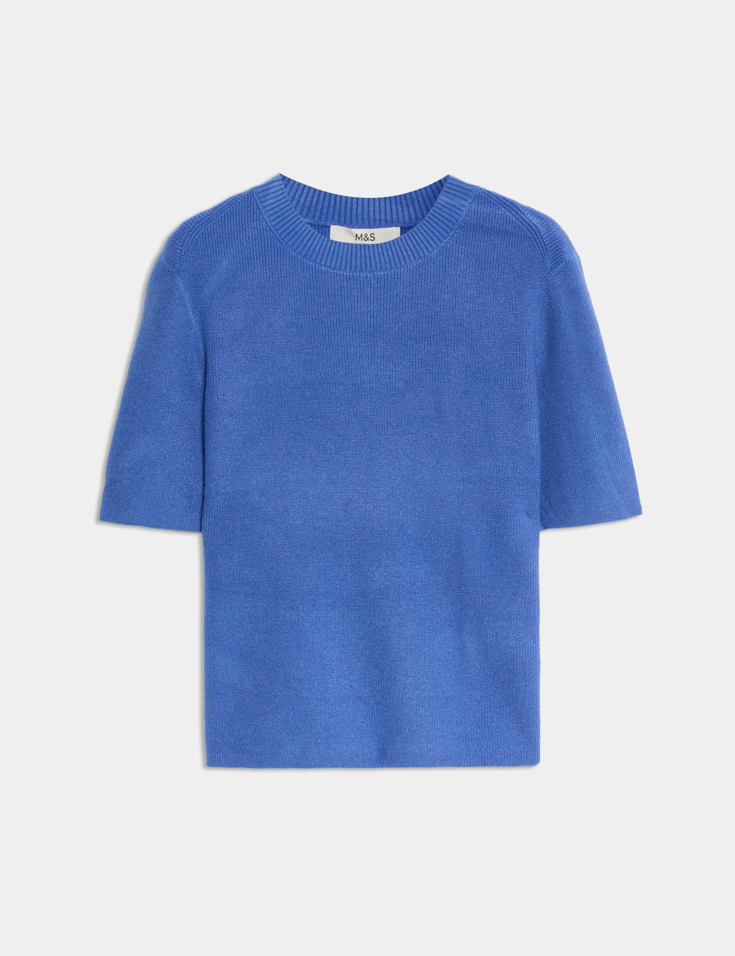 Air-Yarn Crew Neck Knitted Top