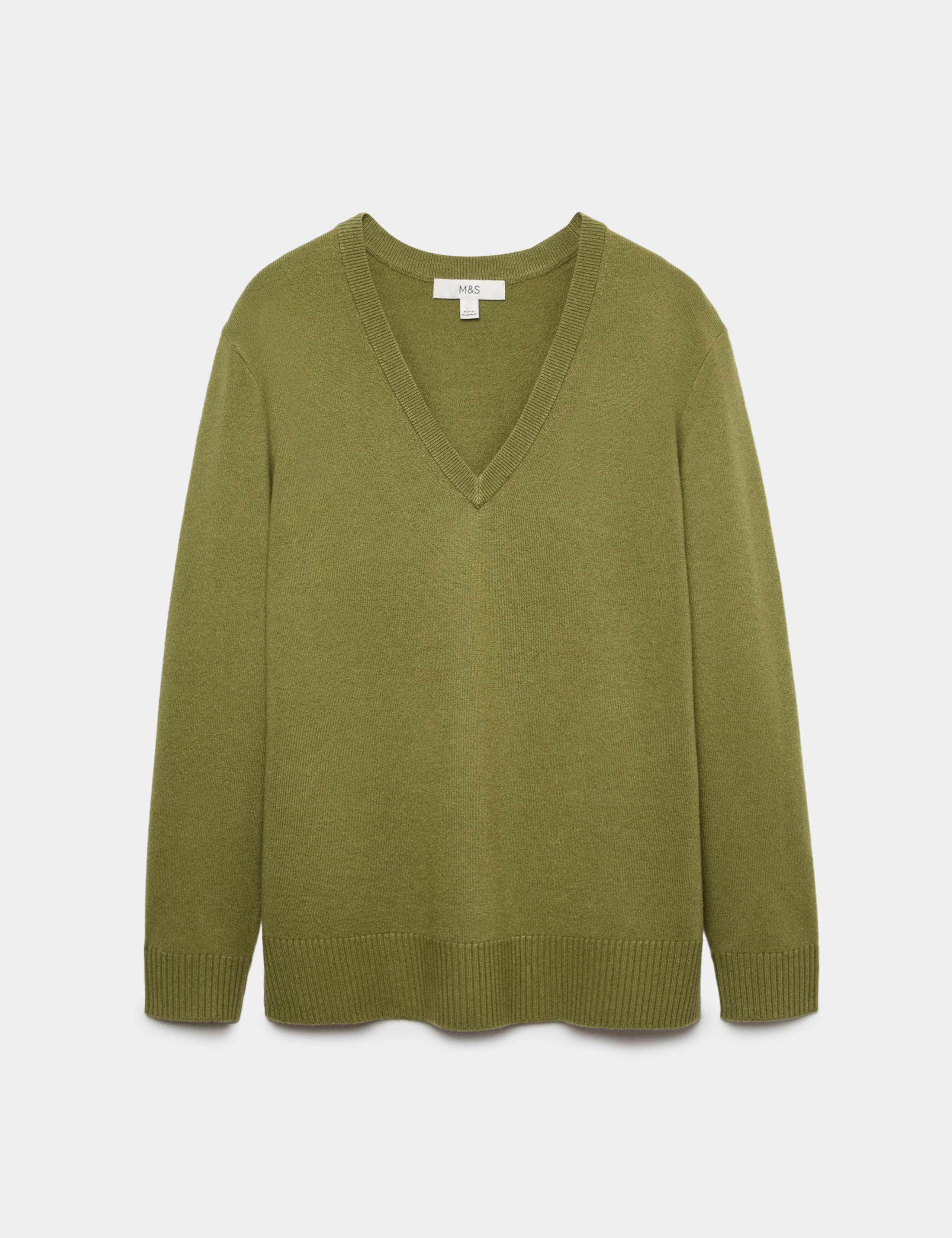 Air-Yarn V-Neck Oversized Longline Jumper