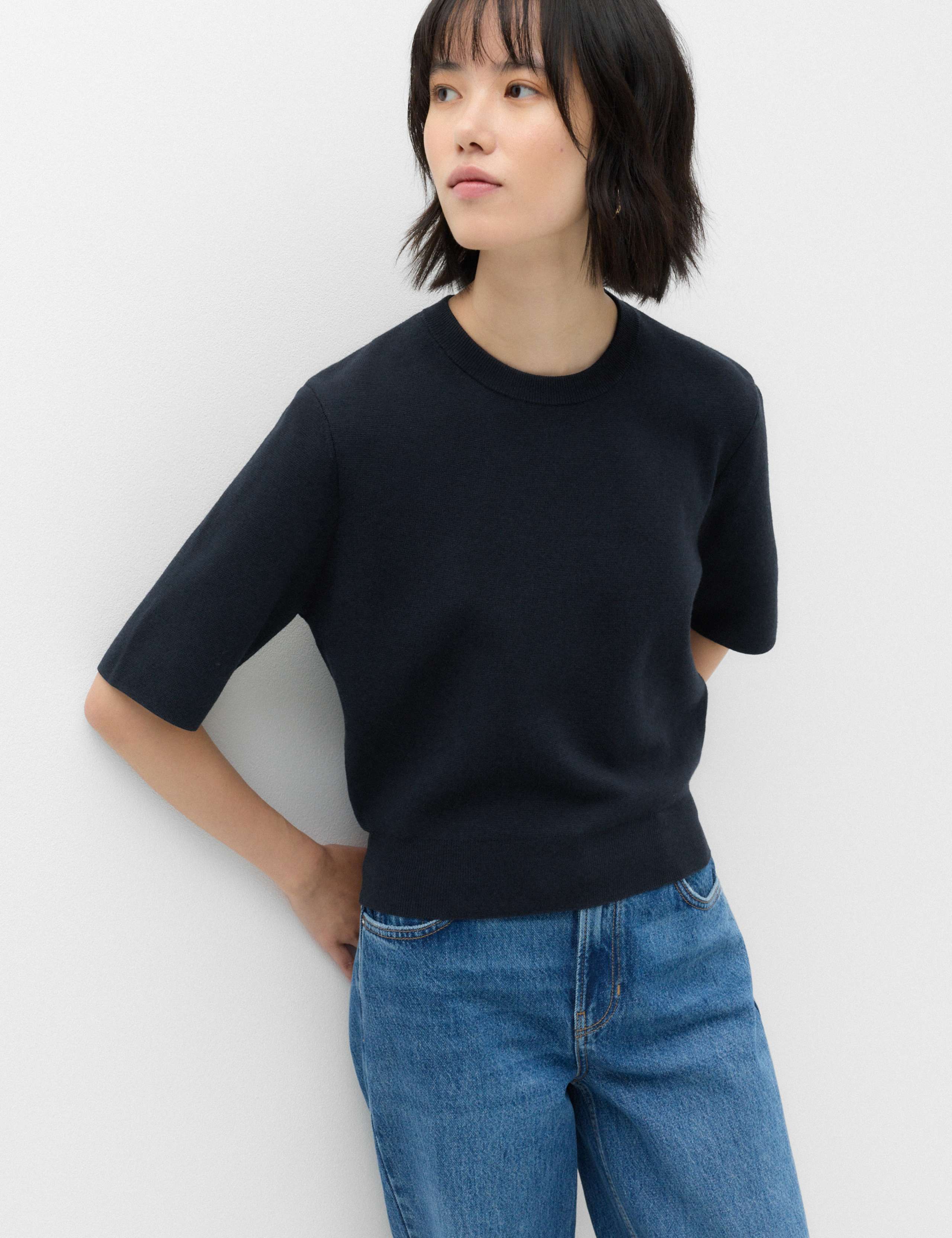 Wool Rich Slim Fit Knitted Top
