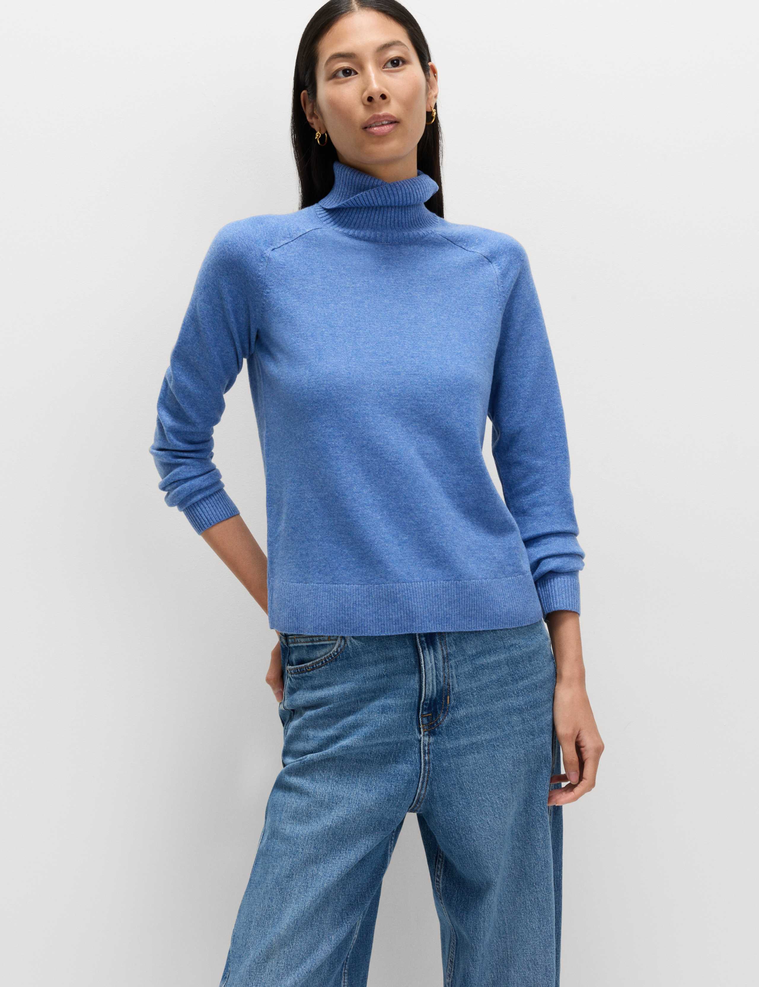 Air-Yarn Roll Neck Jumper