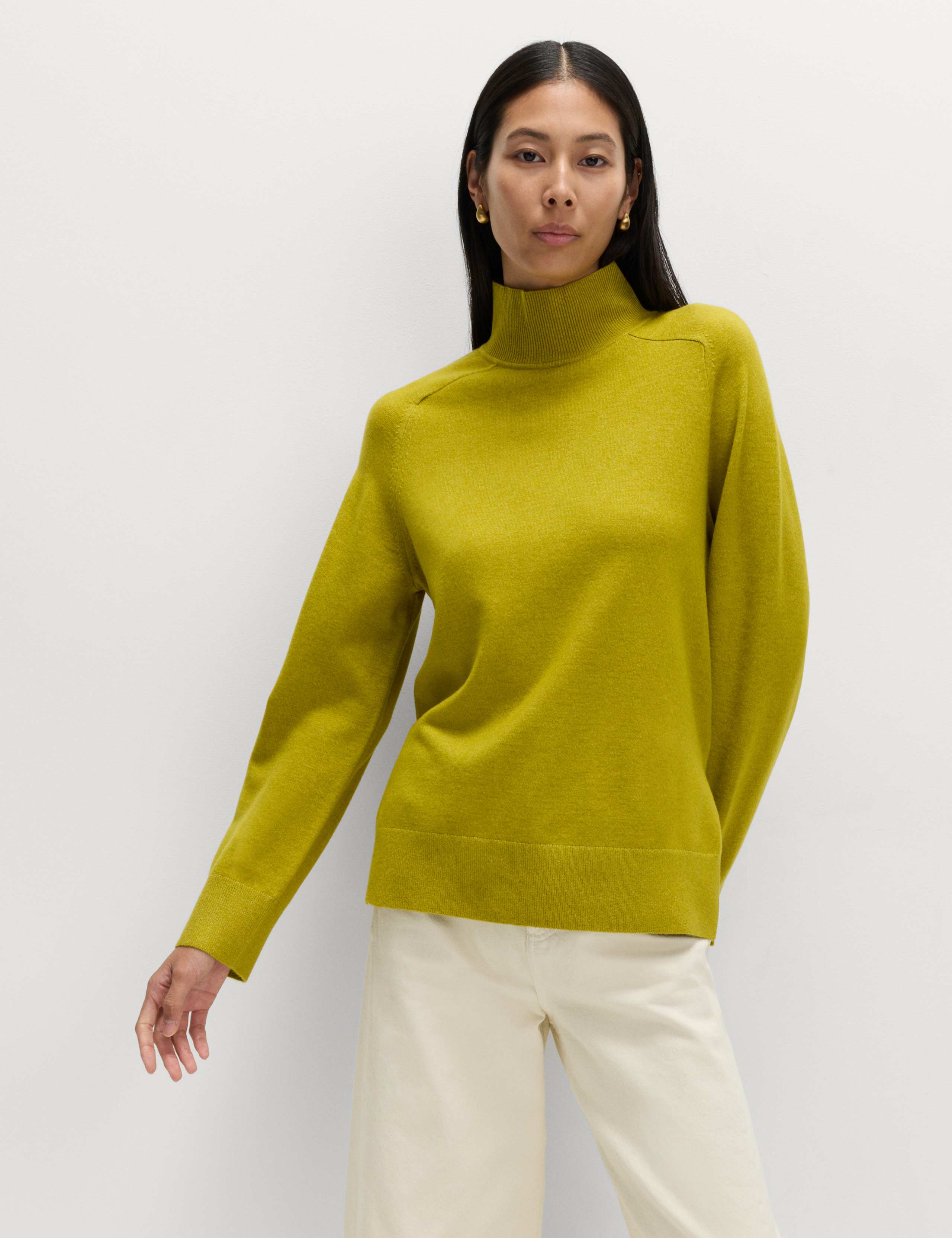 Air-Yarn Funnel Neck Relaxed Jumper