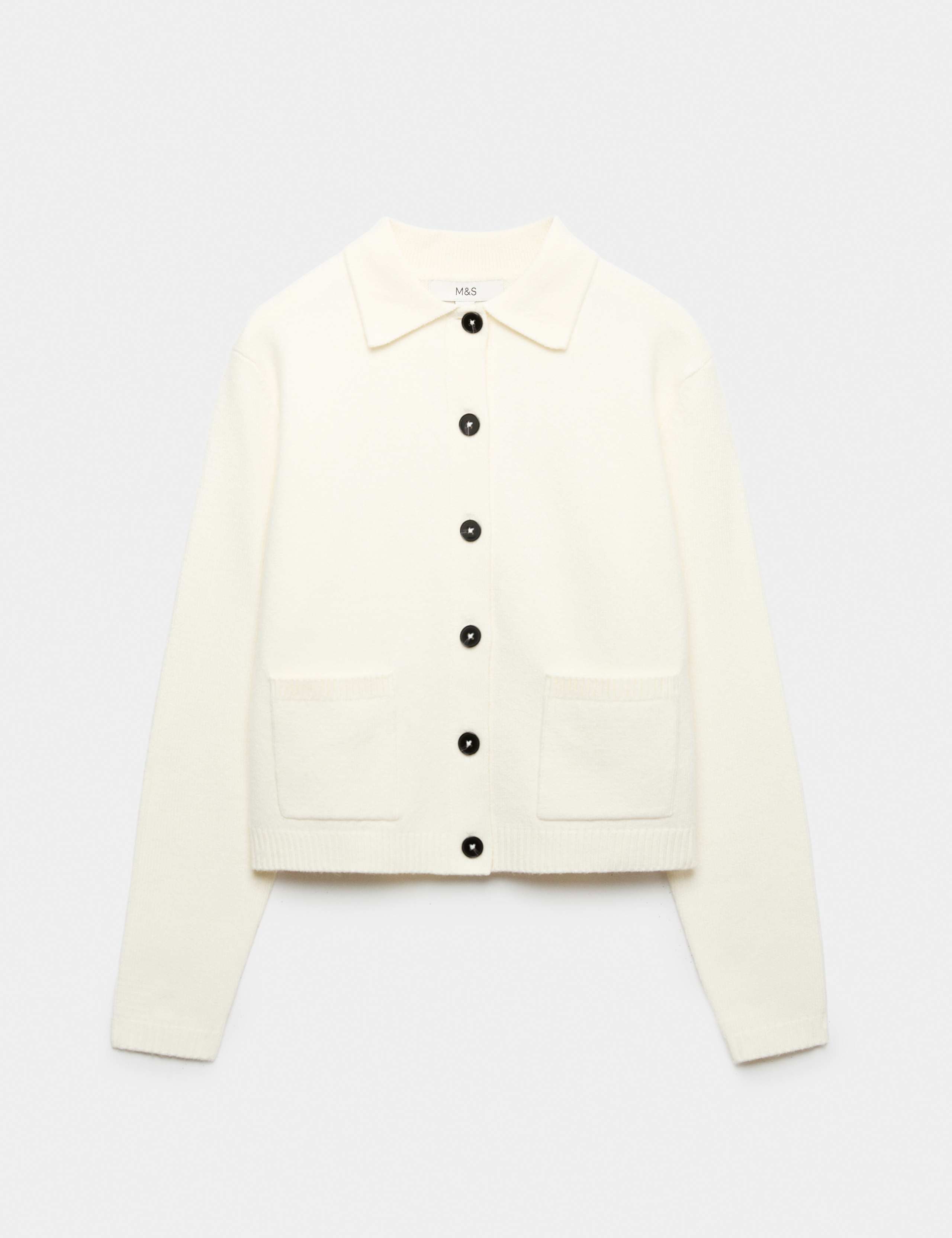 Air-Yarn Collared Relaxed Cardigan