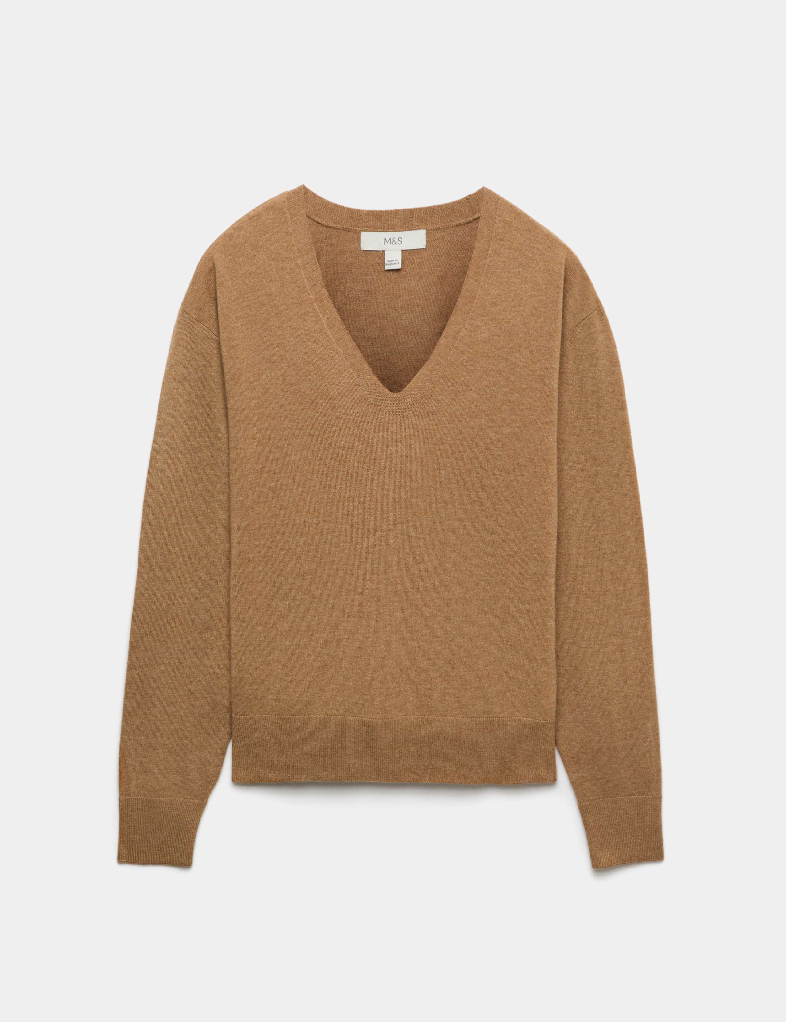 V Neck Relaxed Jumper with Wool