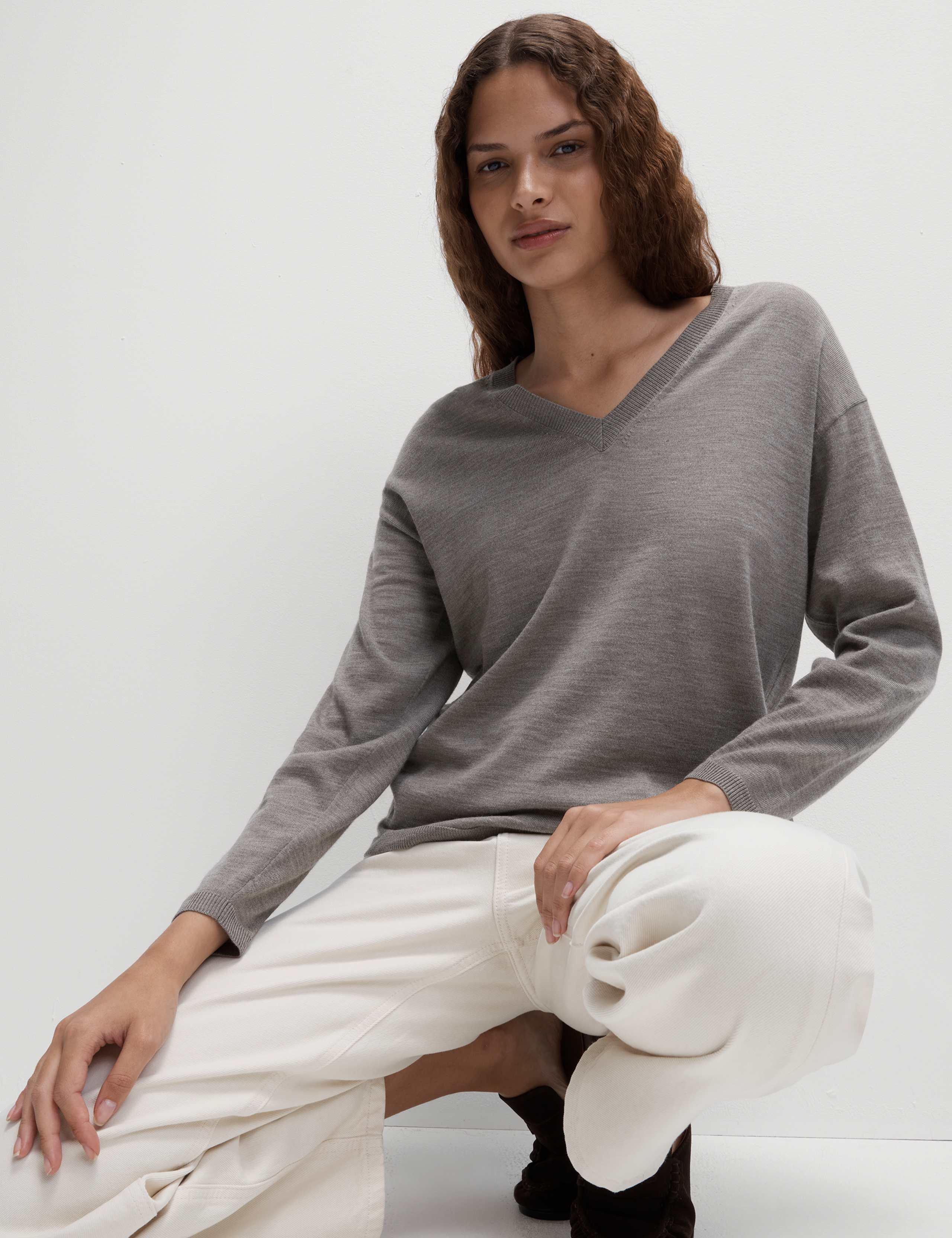 Pure Merino Wool V-Neck Jumper