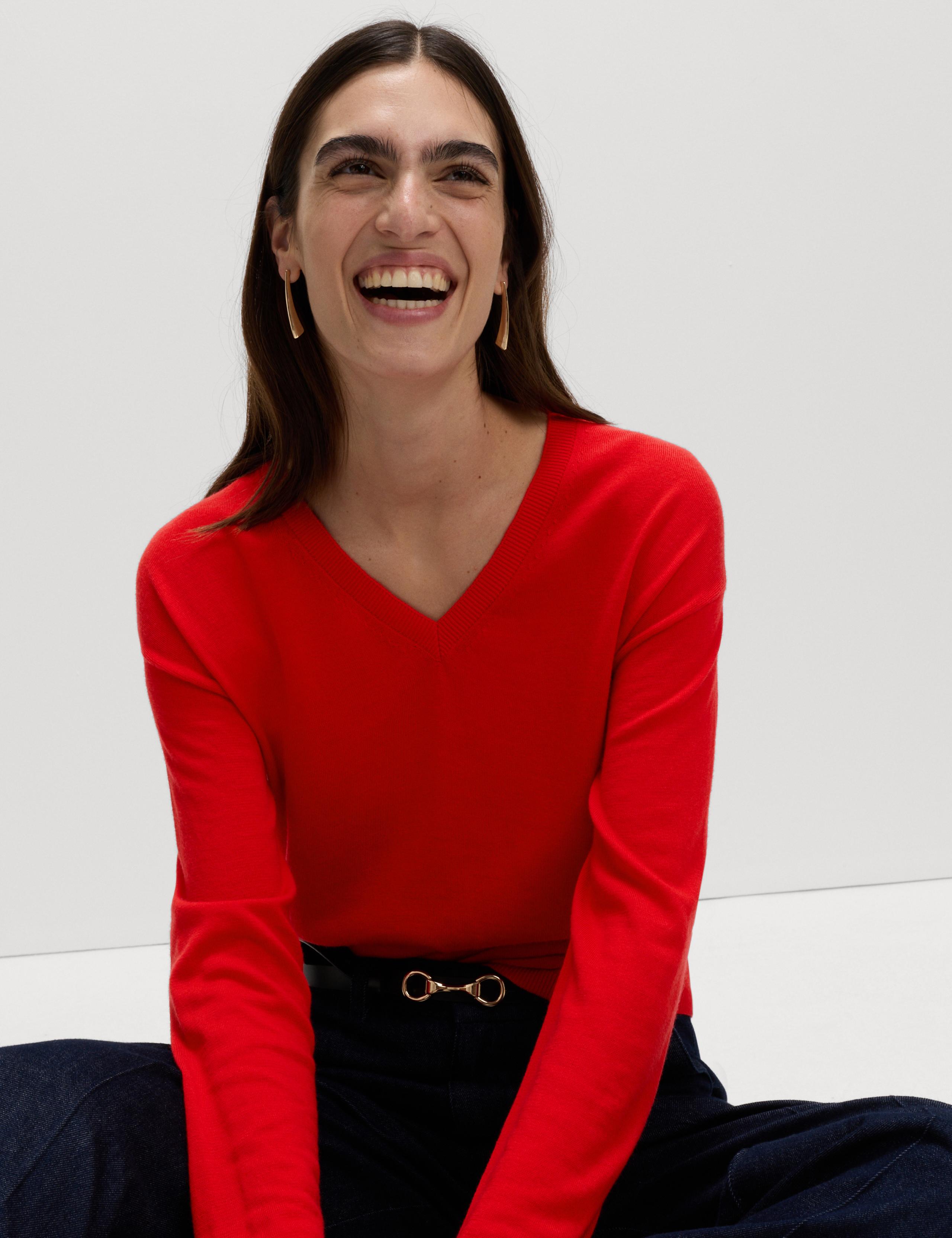 Pure Merino Wool V-Neck Jumper