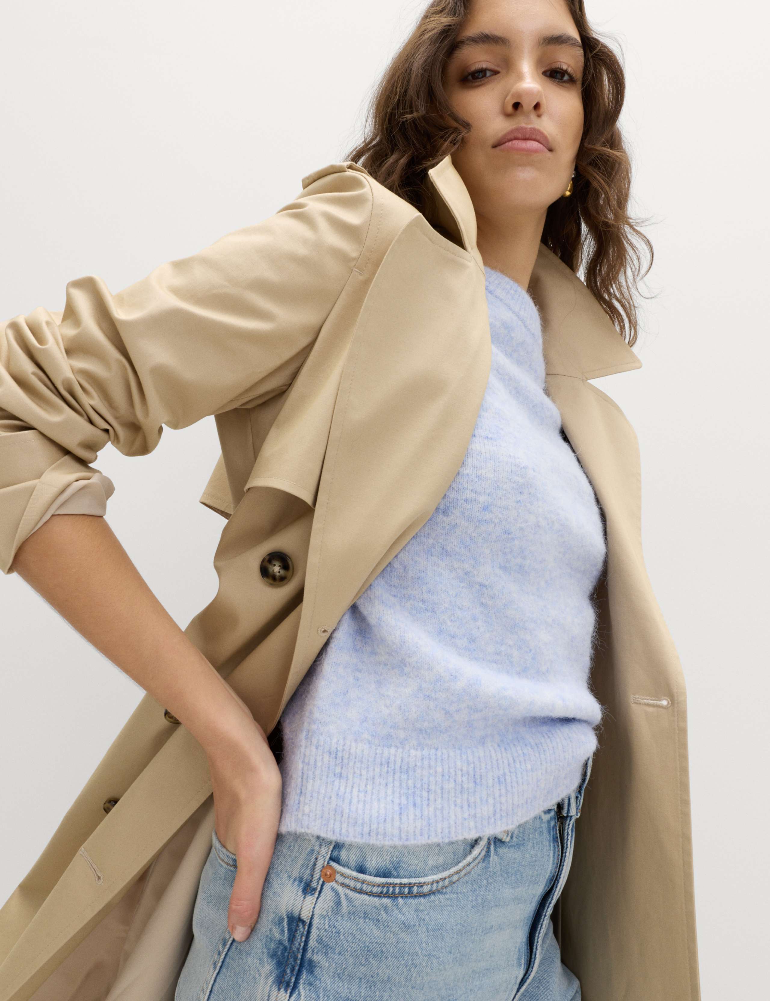 Textured Slim Fit Knitted Top with Wool