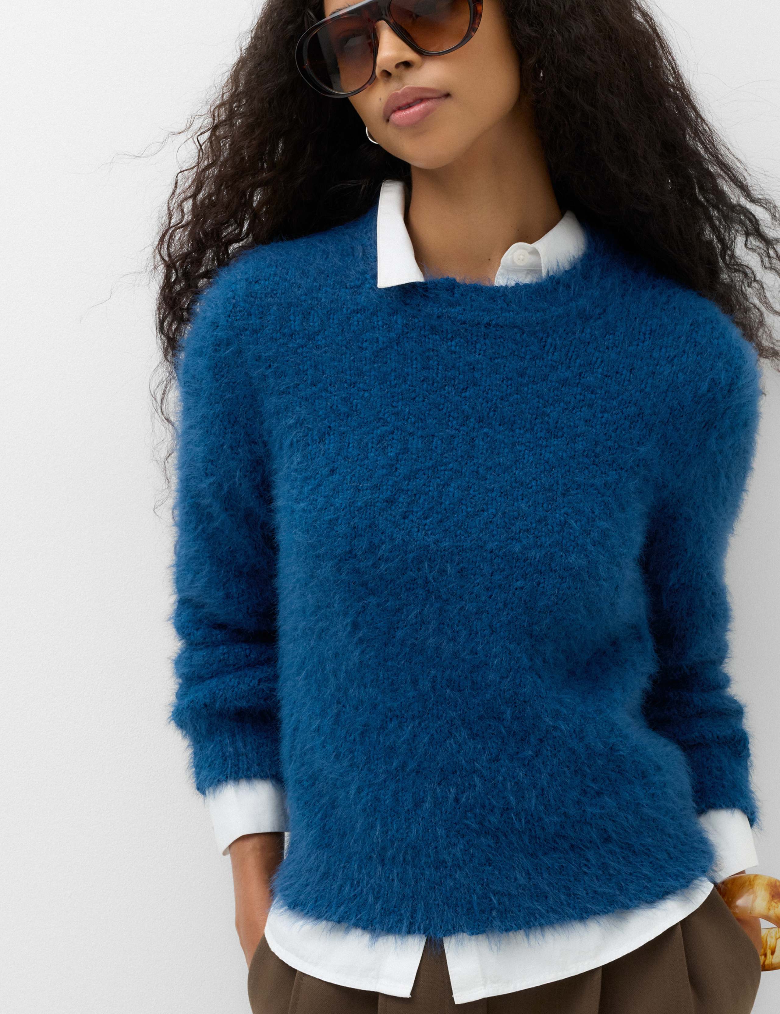 Textured Crew Neck Jumper