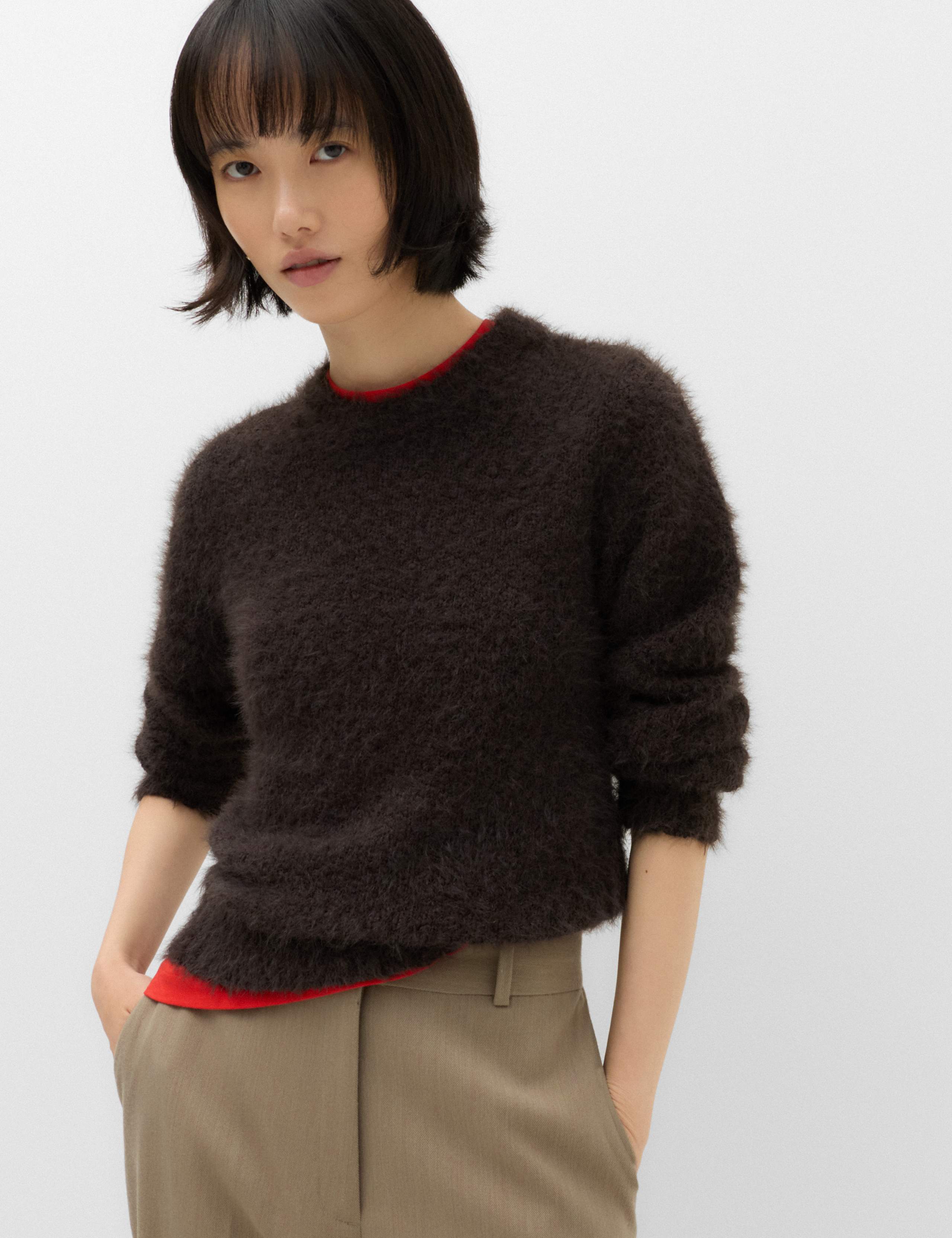 Textured Crew Neck Jumper