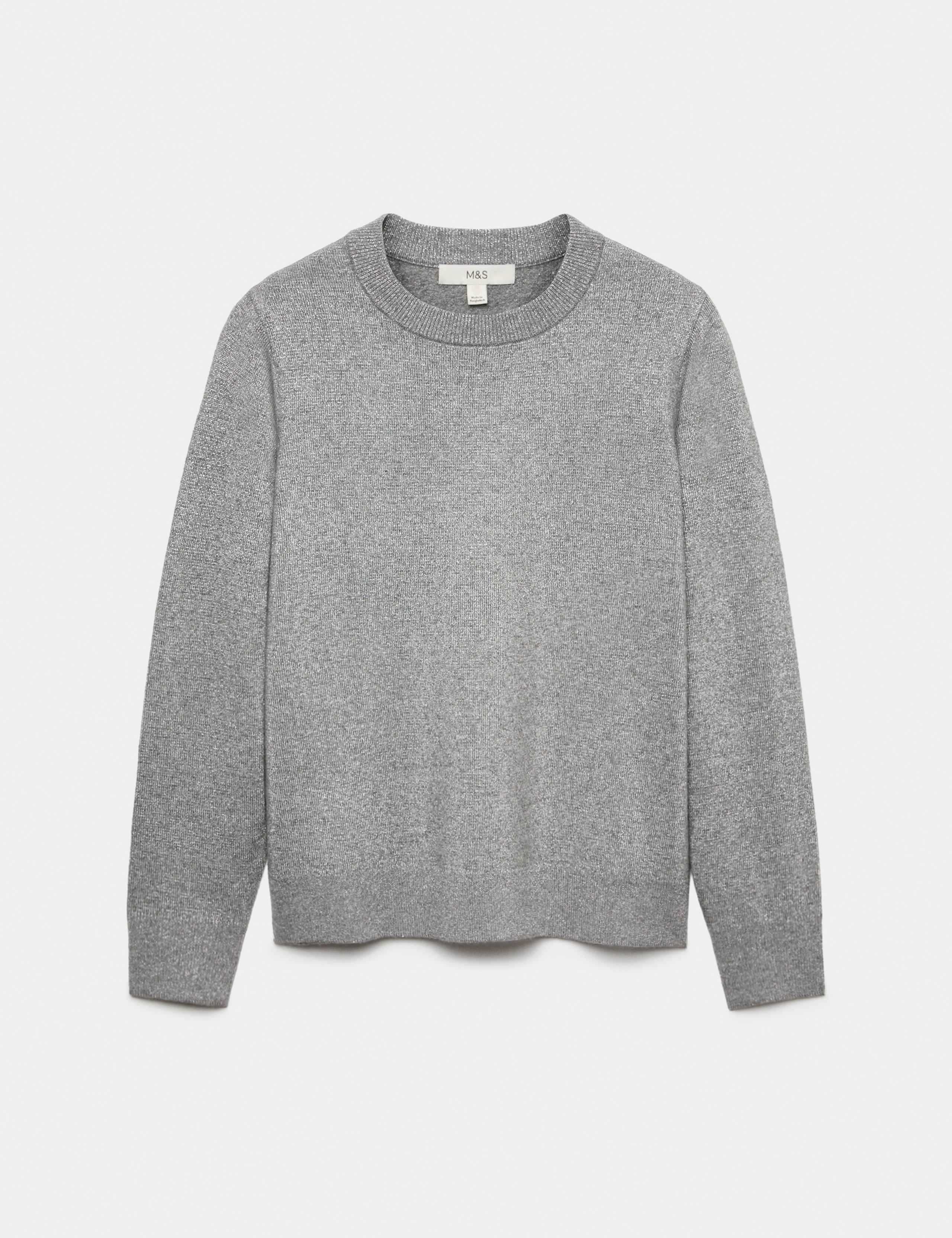 Air-Yarn Crew Neck Sparkly Jumper