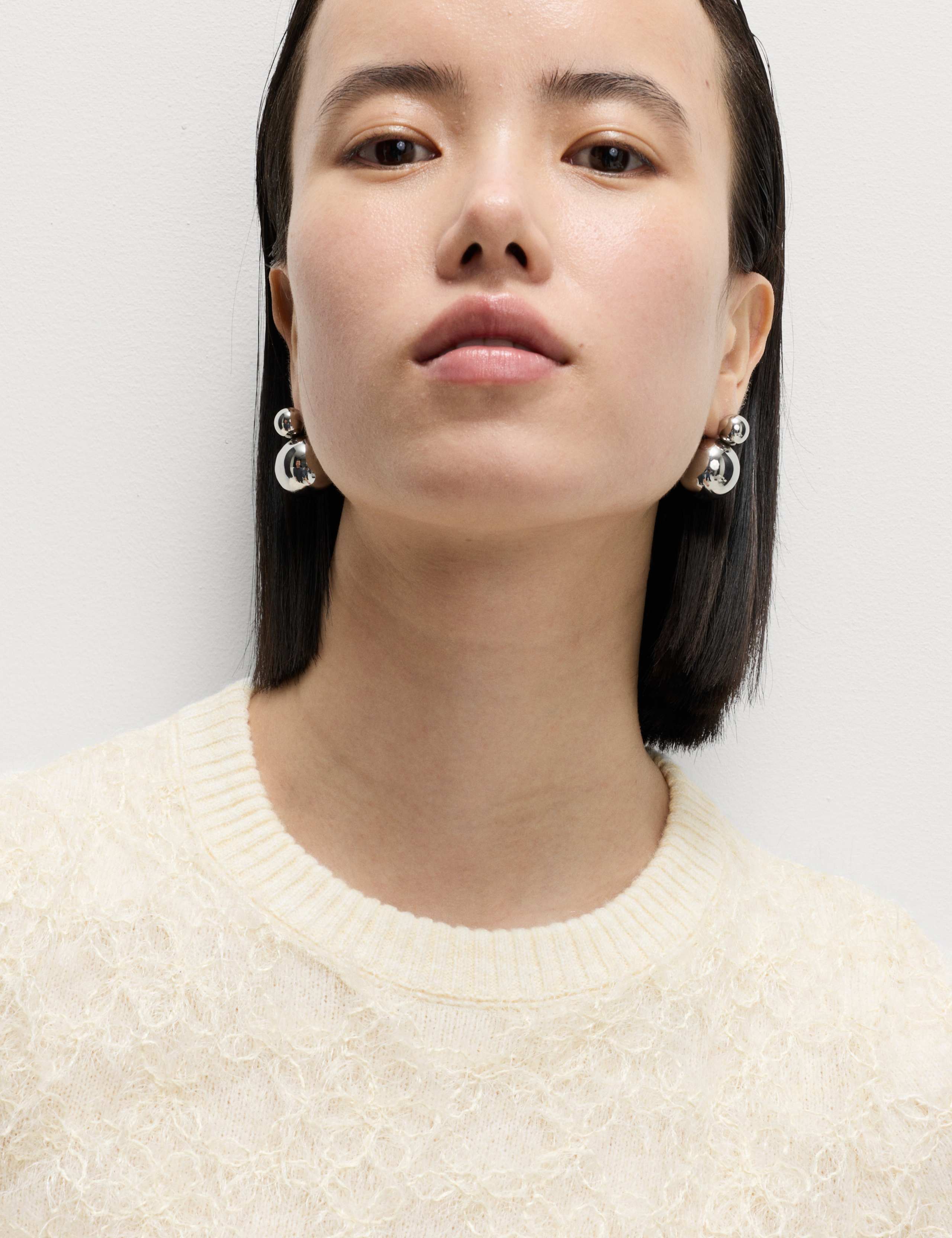 Embellished Crew Neck Knitted Top