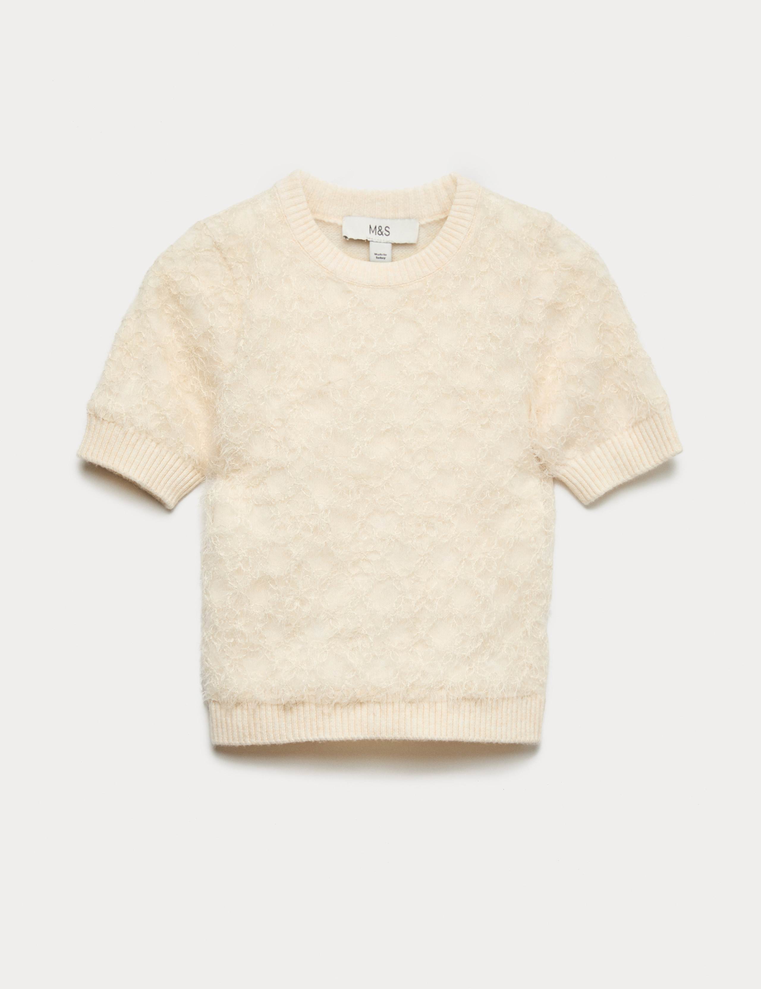Embellished Crew Neck Knitted Top