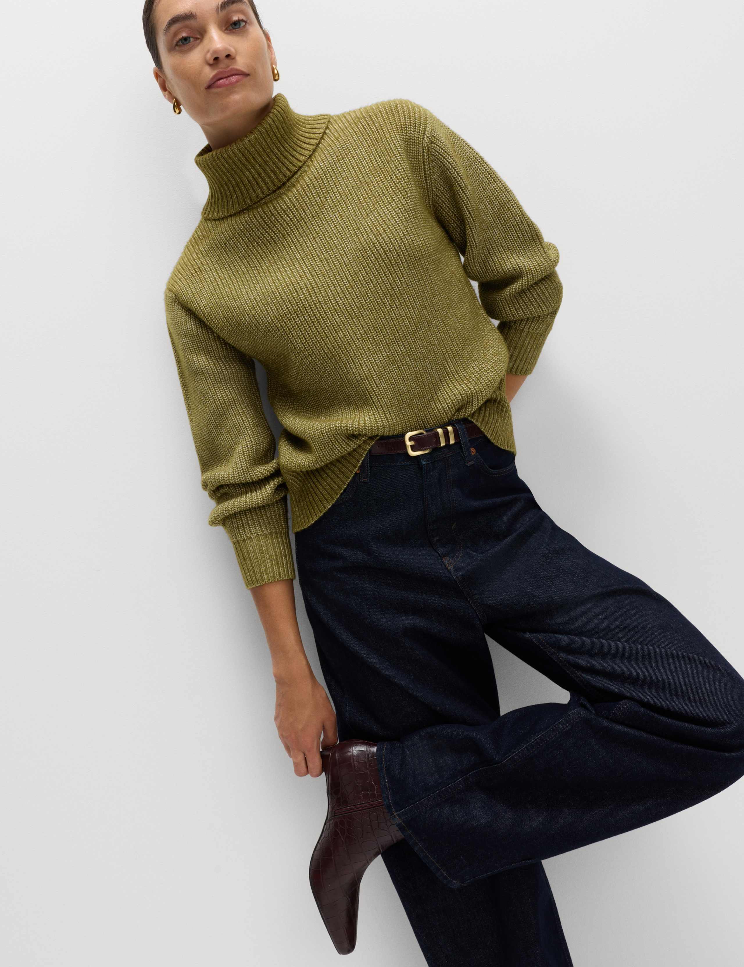 Ribbed Roll Neck Jumper