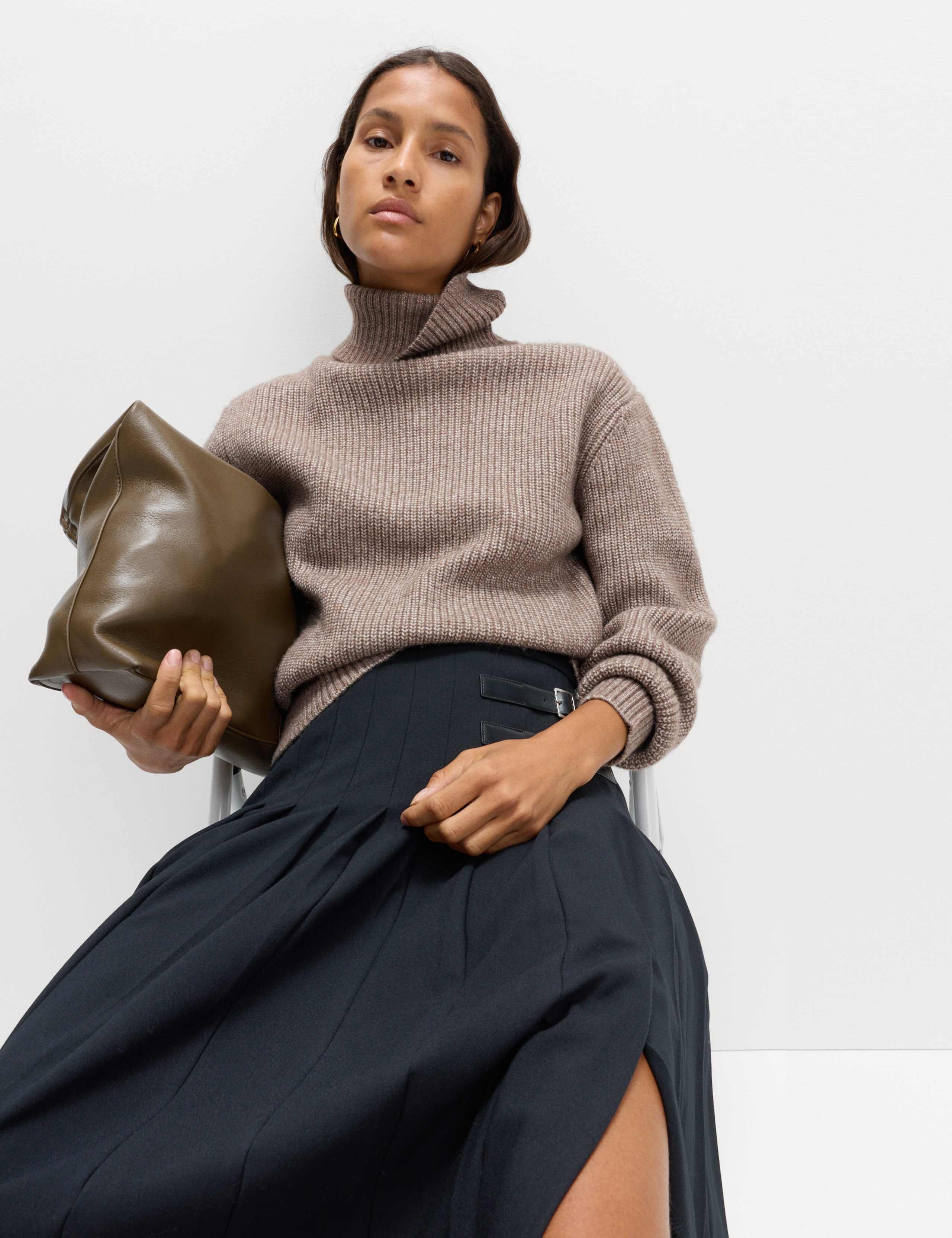 Ribbed Roll Neck Jumper
