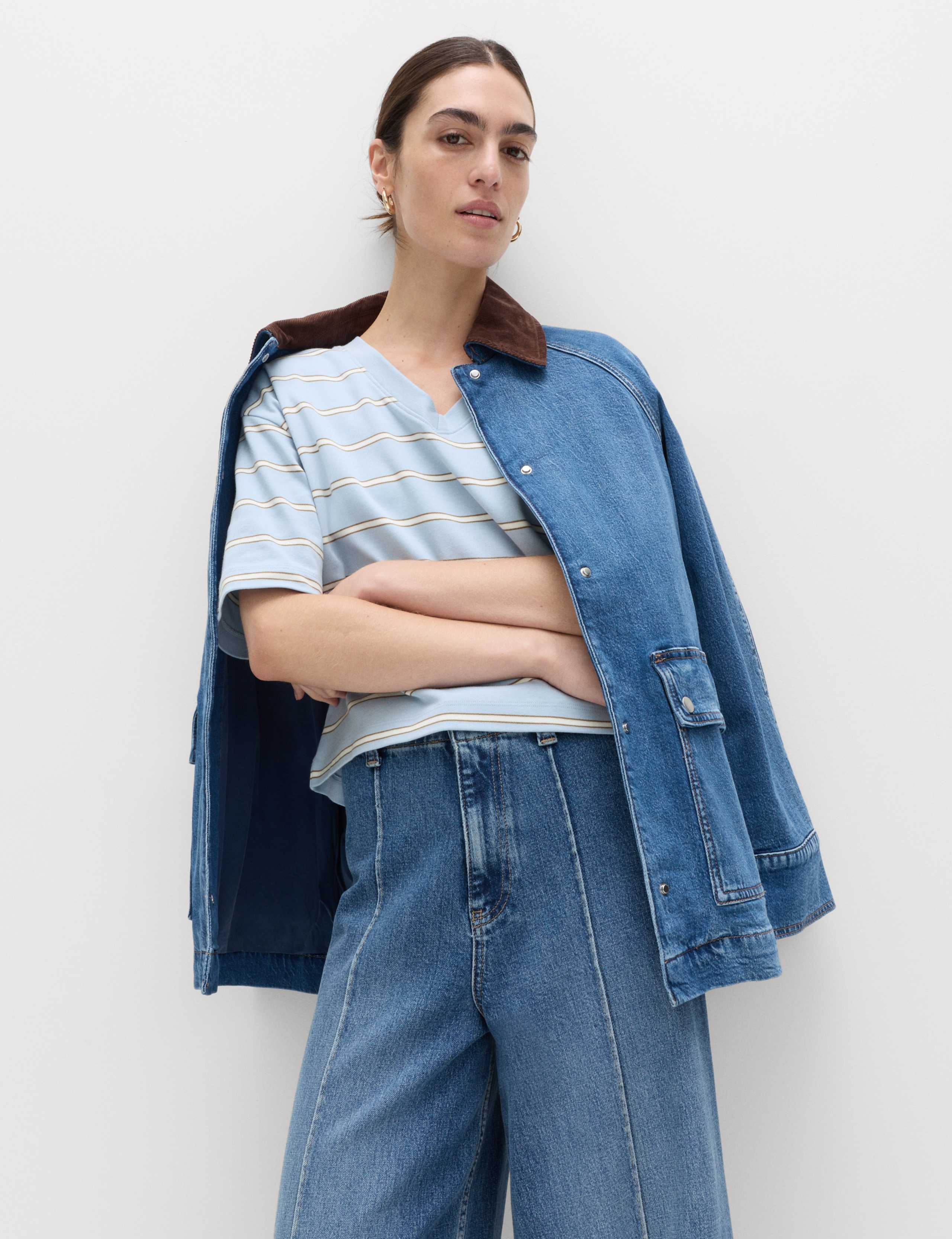 Pure Cotton Heavyweight V-Neck Top