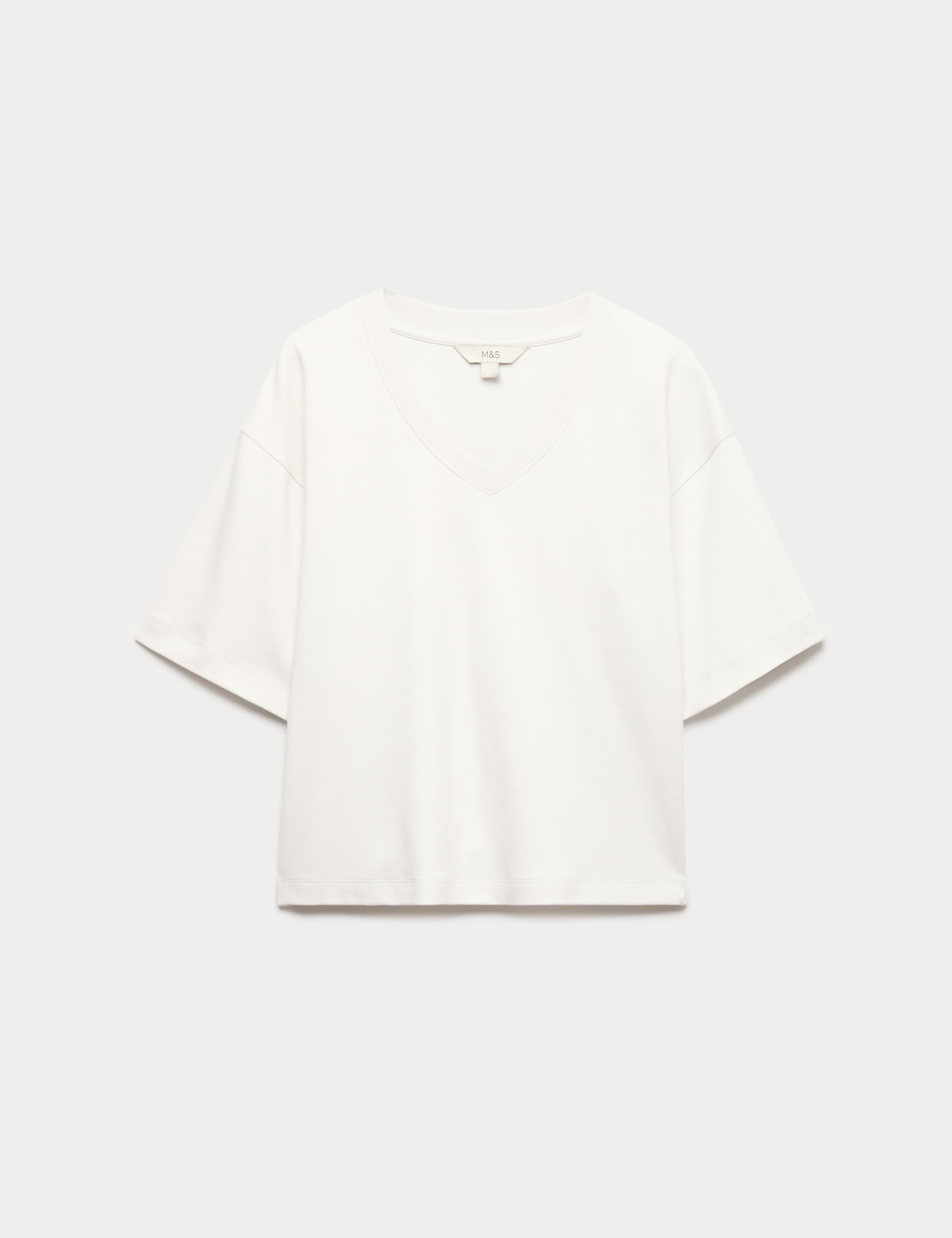 Pure Cotton V-Neck Boxy Top