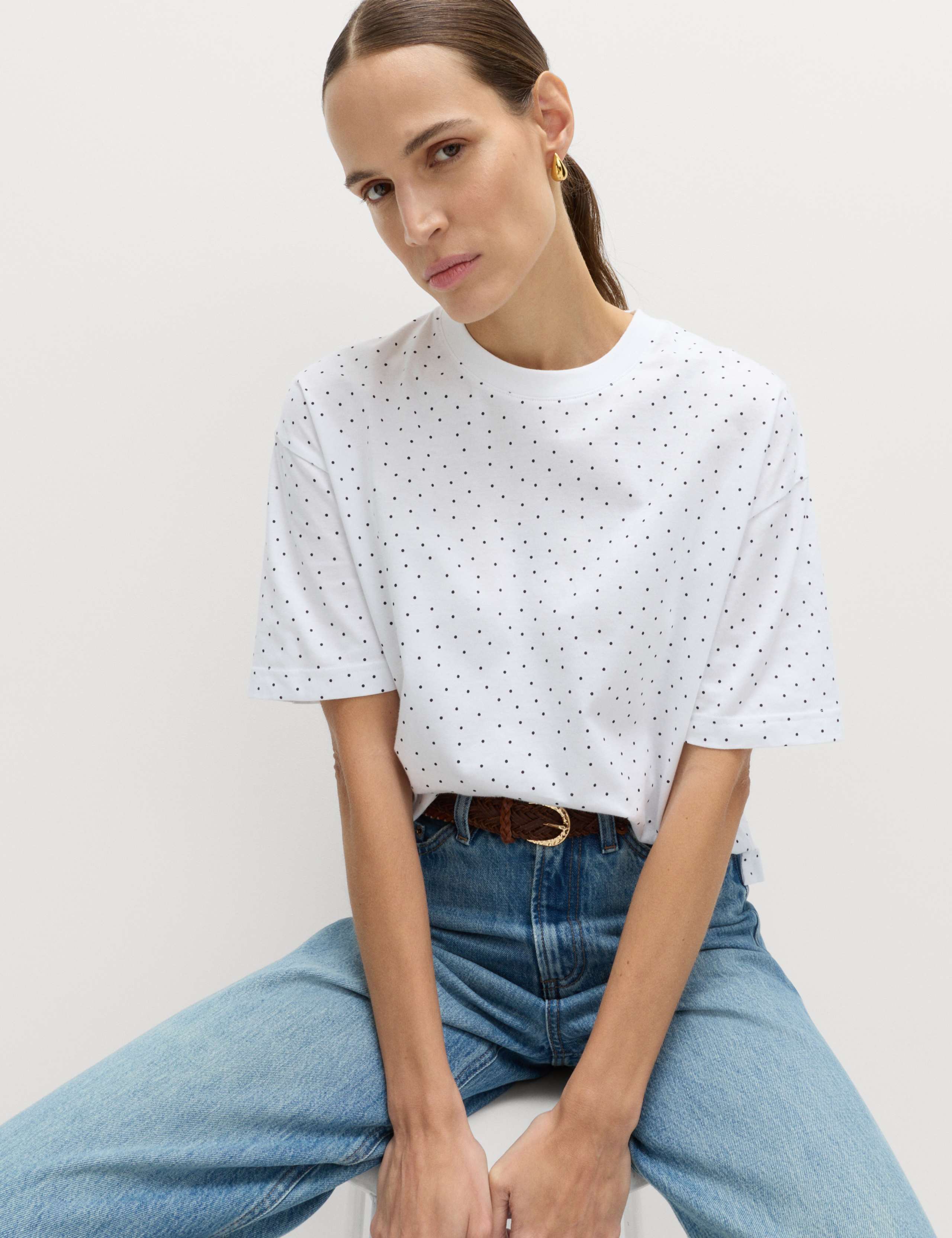 Pure Cotton Striped Relaxed Boxy T-Shirt