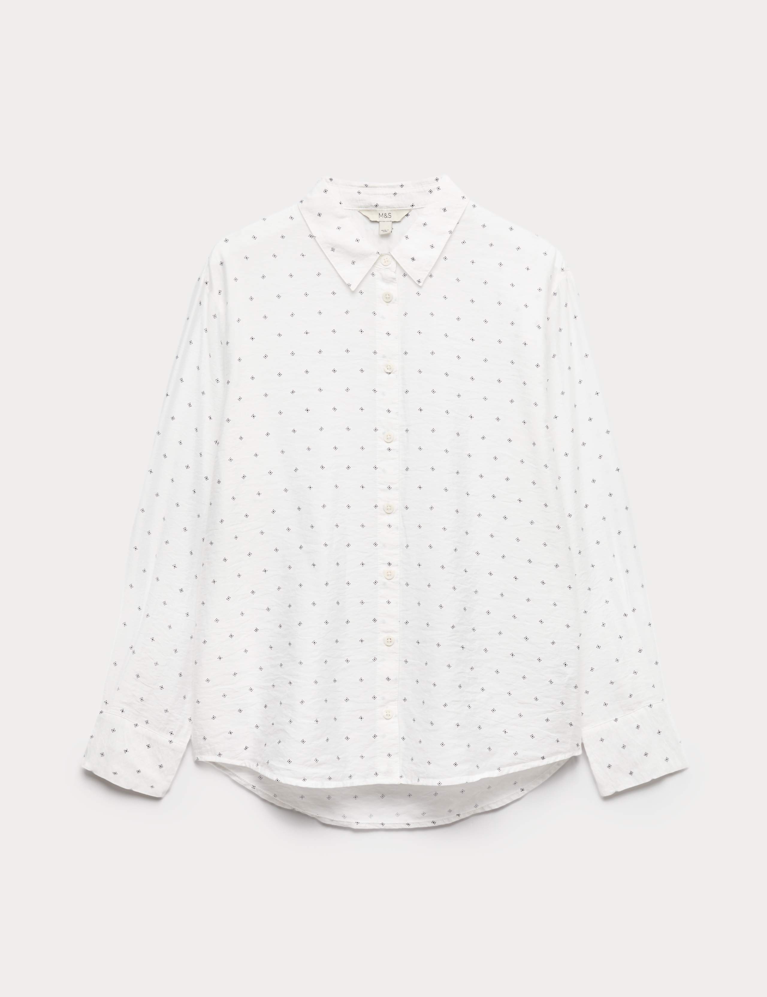 Textured Collared Button Through Shirt