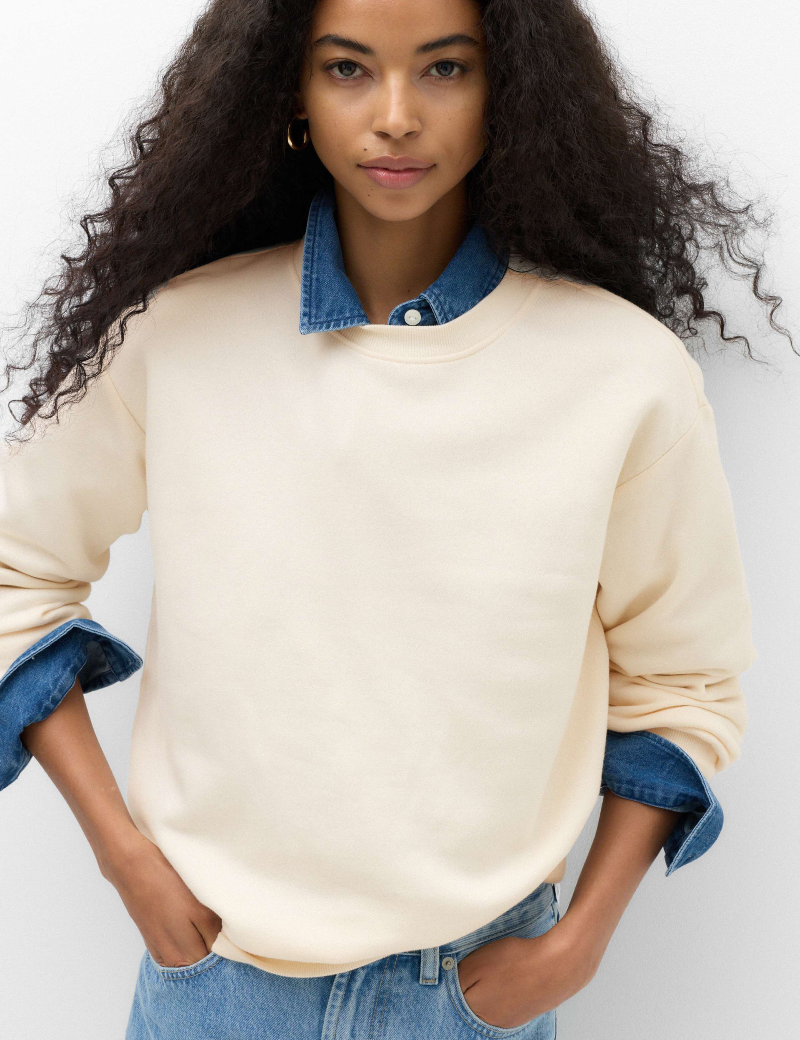 Cotton Rich Crew Neck Sweatshirt
