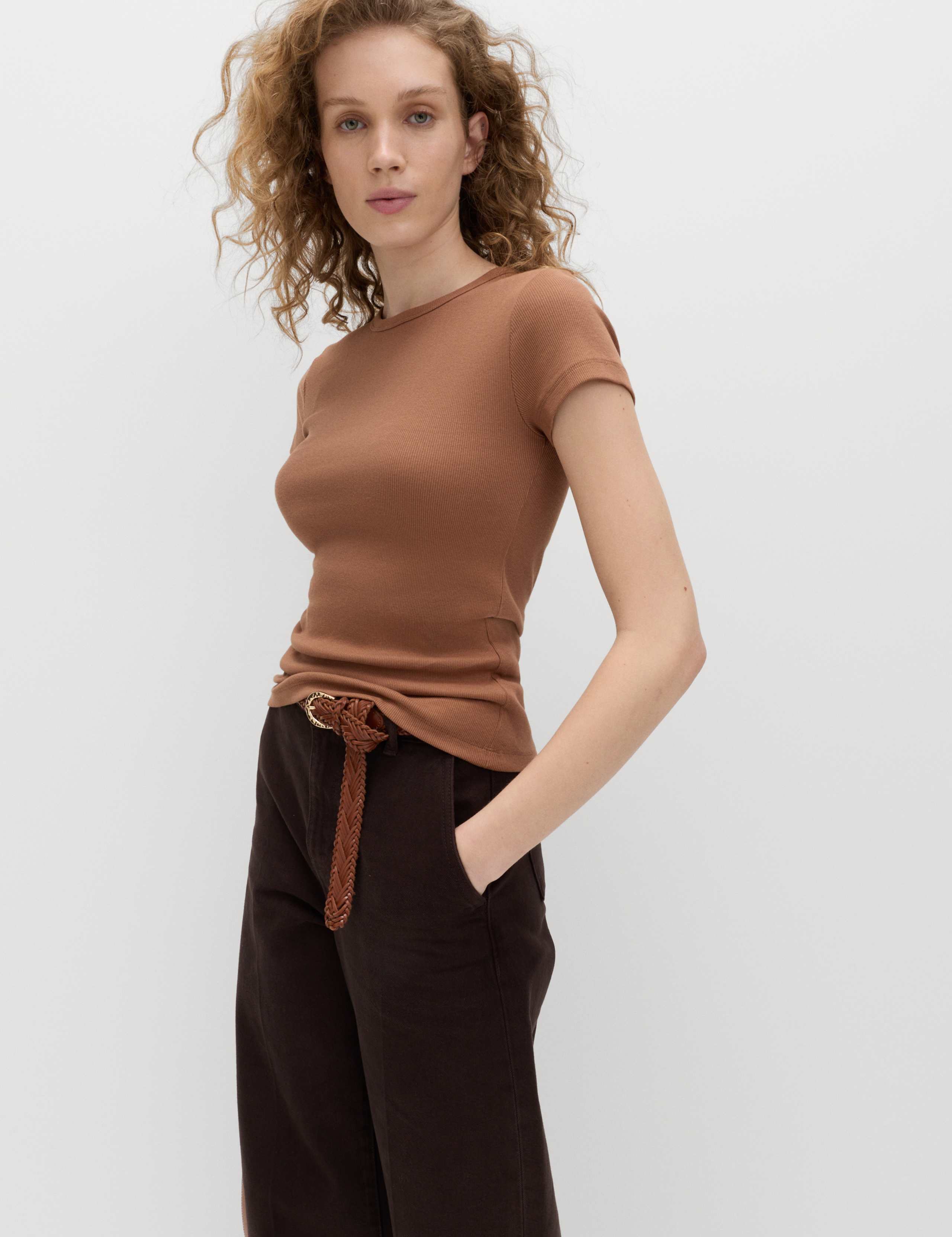 Cotton Rich Ribbed Slim Fit T-Shirt