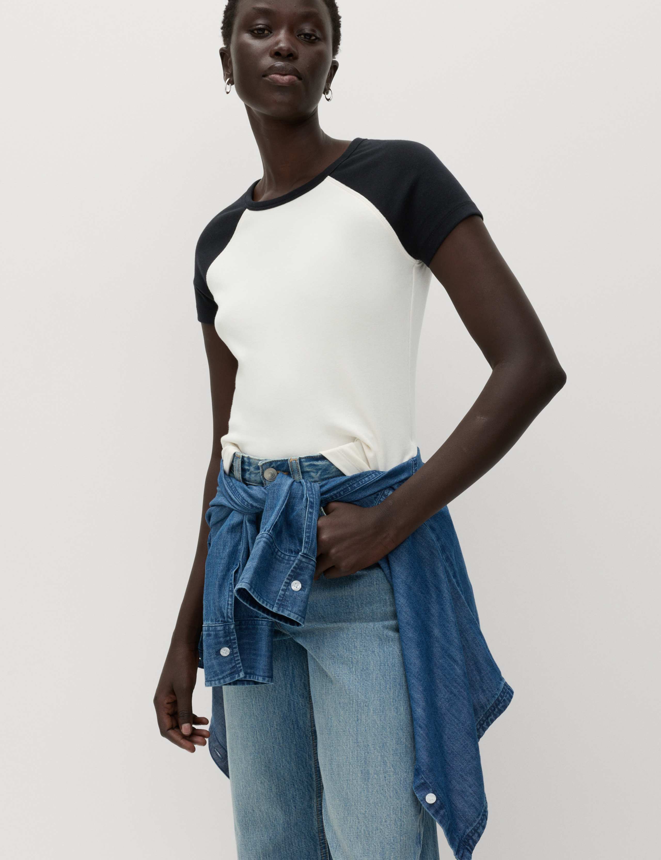 Cotton Rich Short Raglan Sleeve T-Shirt