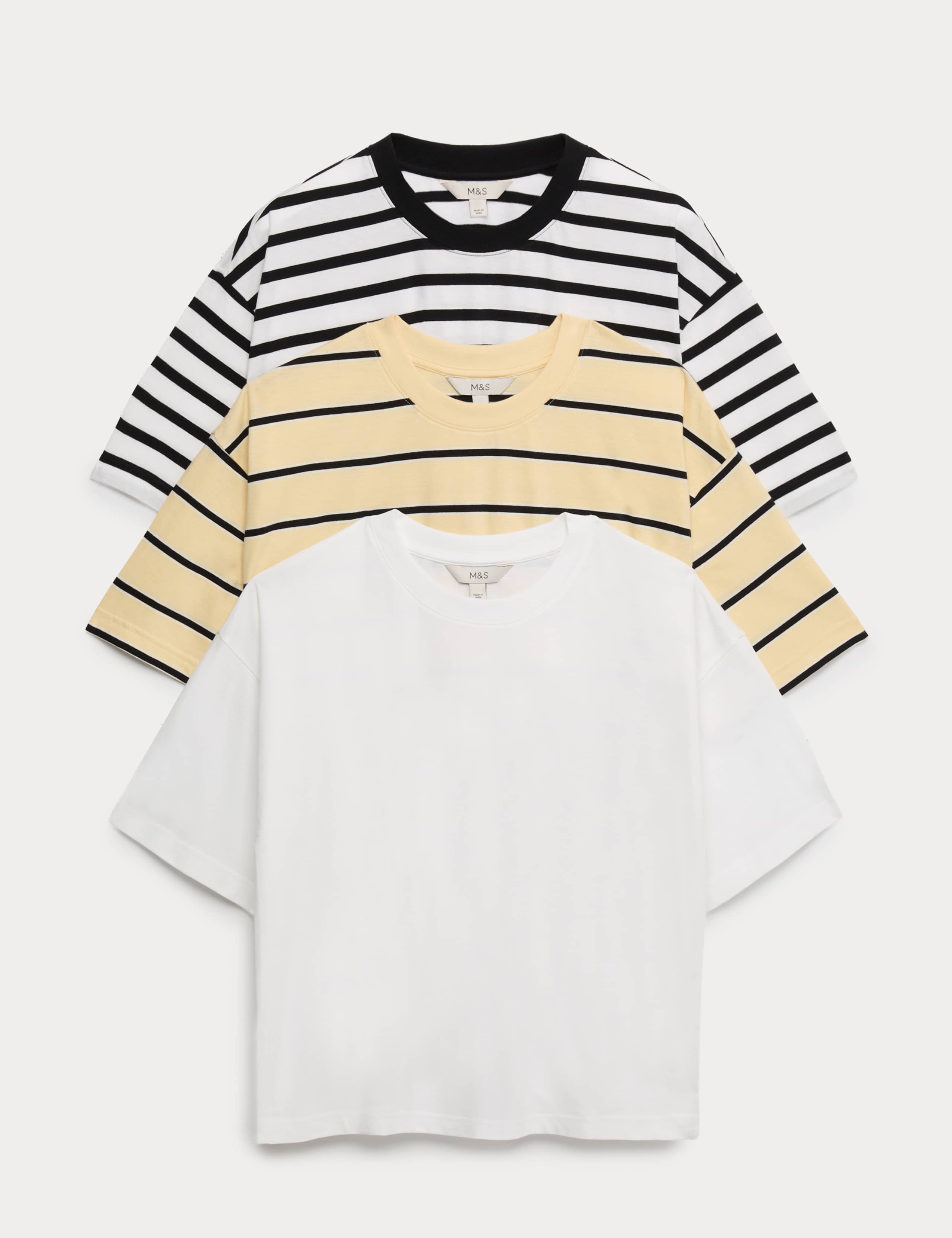 3 Pack Pure Cotton Boxy T-Shirts