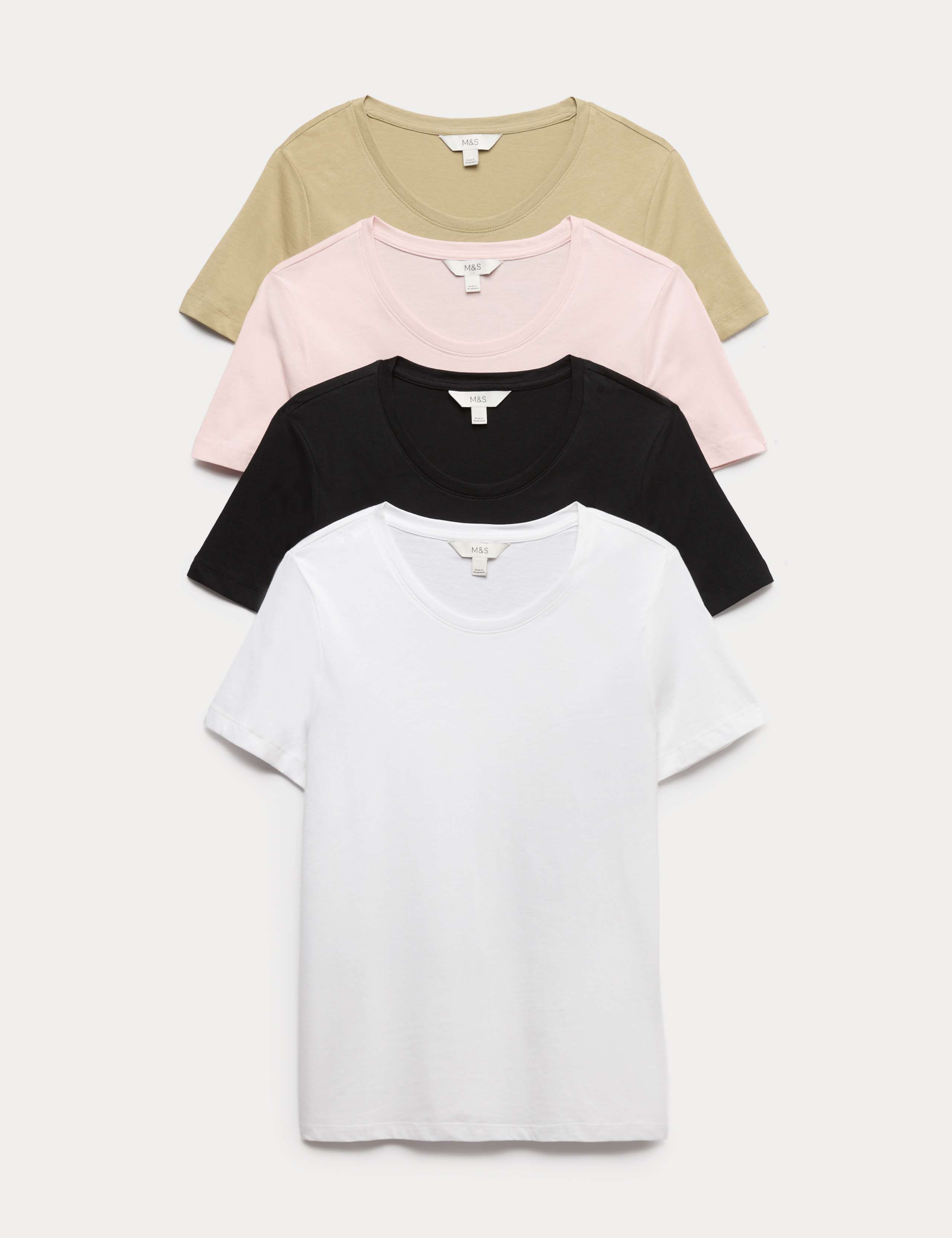 4 Pack Pure Cotton Crew Neck Tops