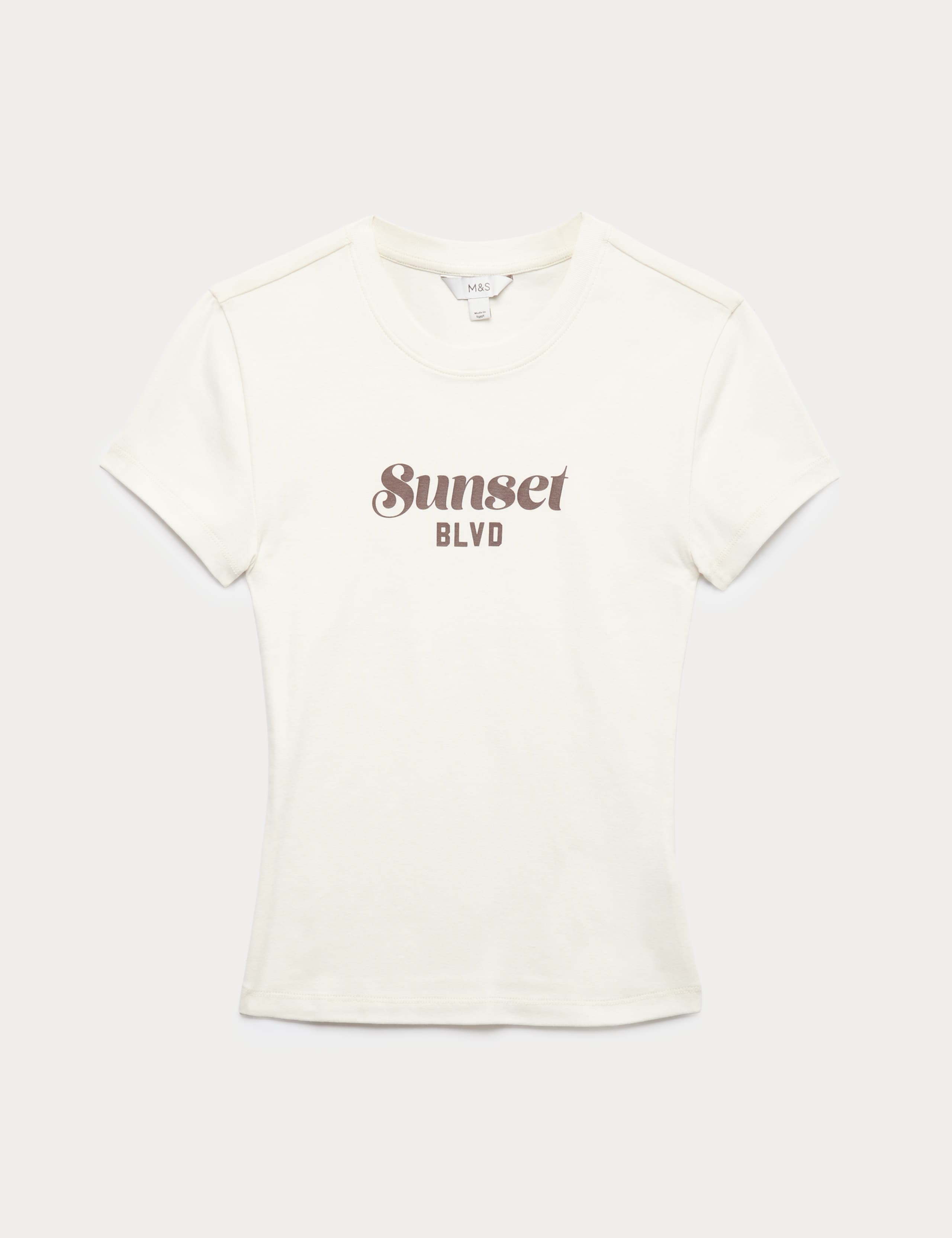 Pure Cotton Slogan Slim Fit T-Shirt