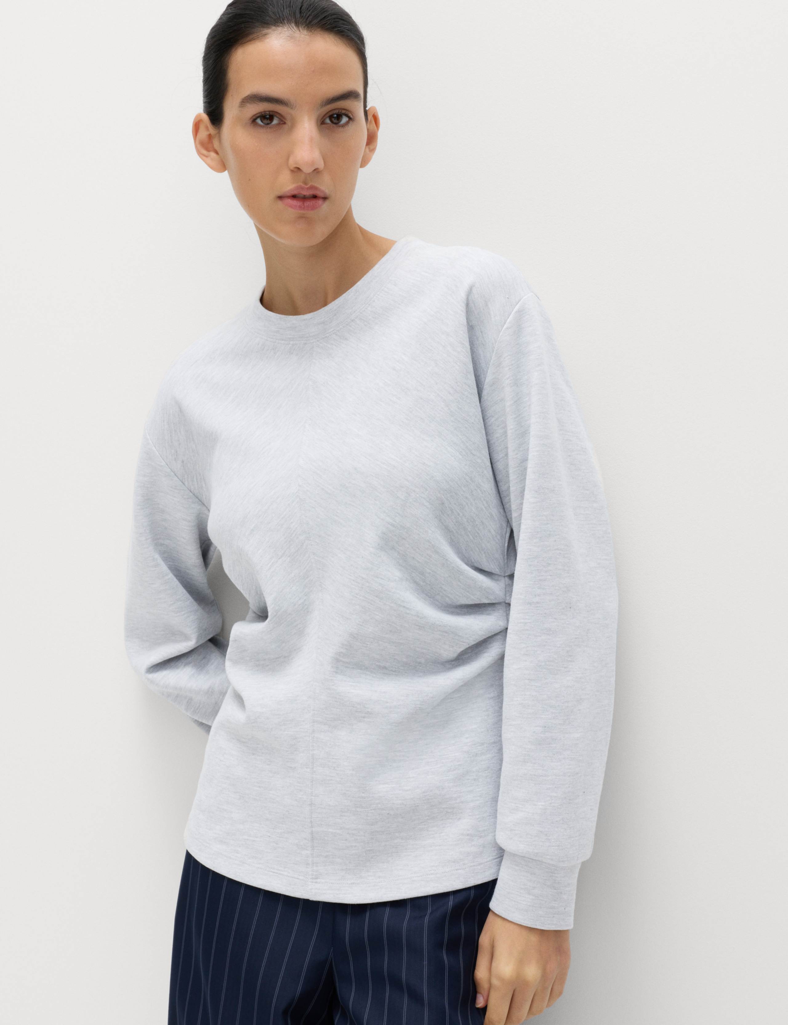 Cotton Blend Waisted Sweatshirt